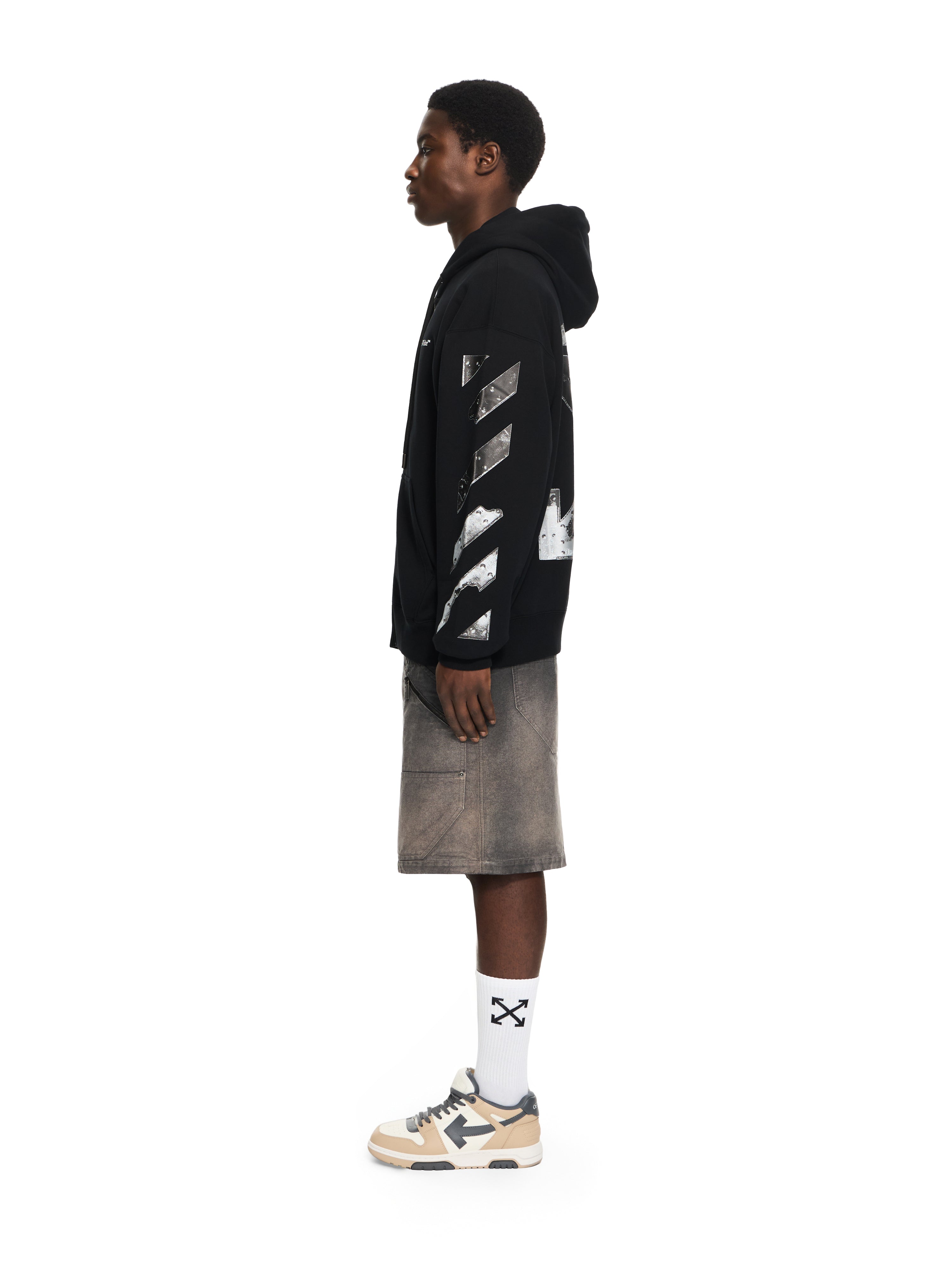 Off-White Metal Arrow Skate Zip Hoodie Black