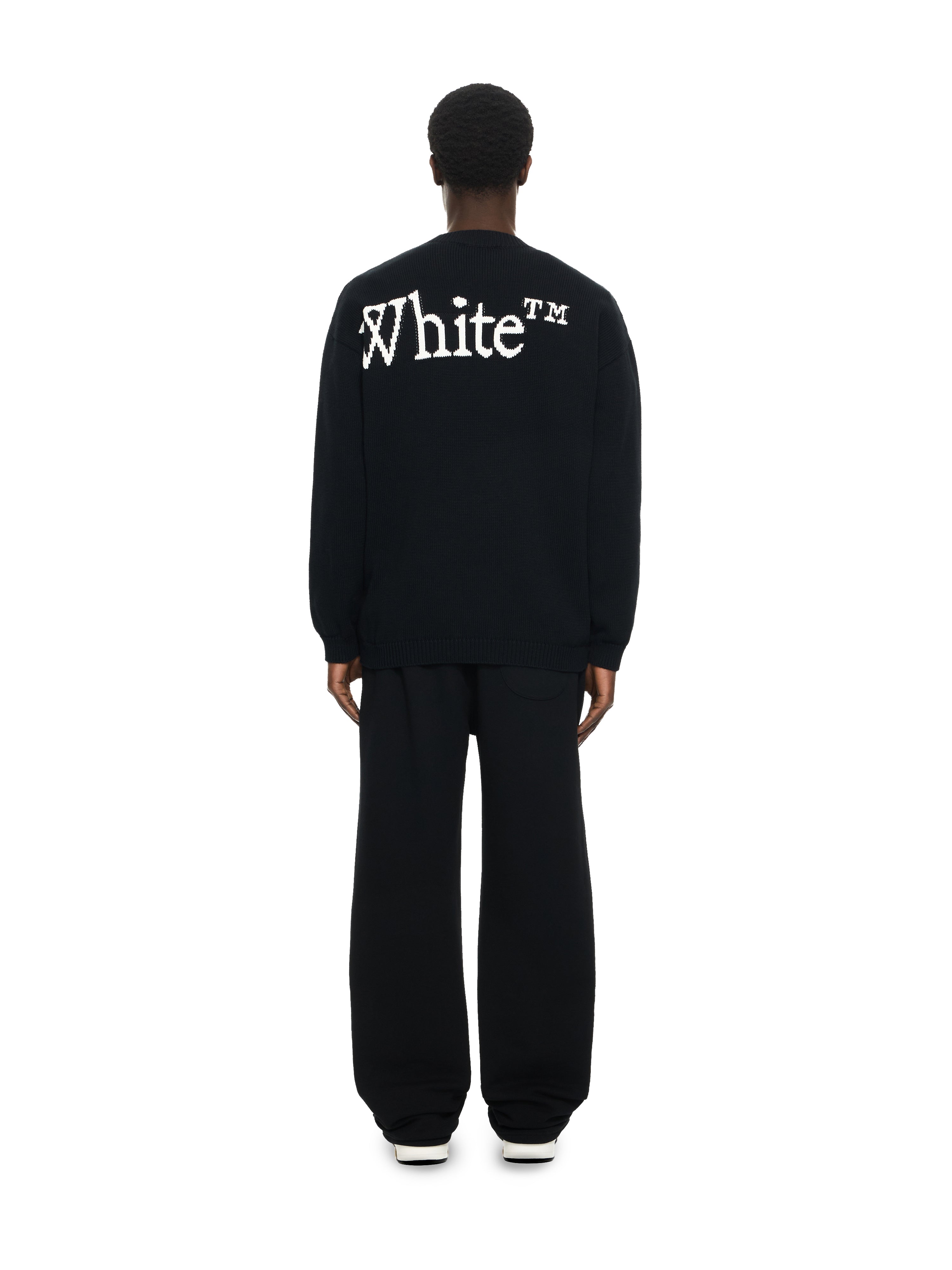 Off-White Bookish Shared Crewneck Sweater Black Cream