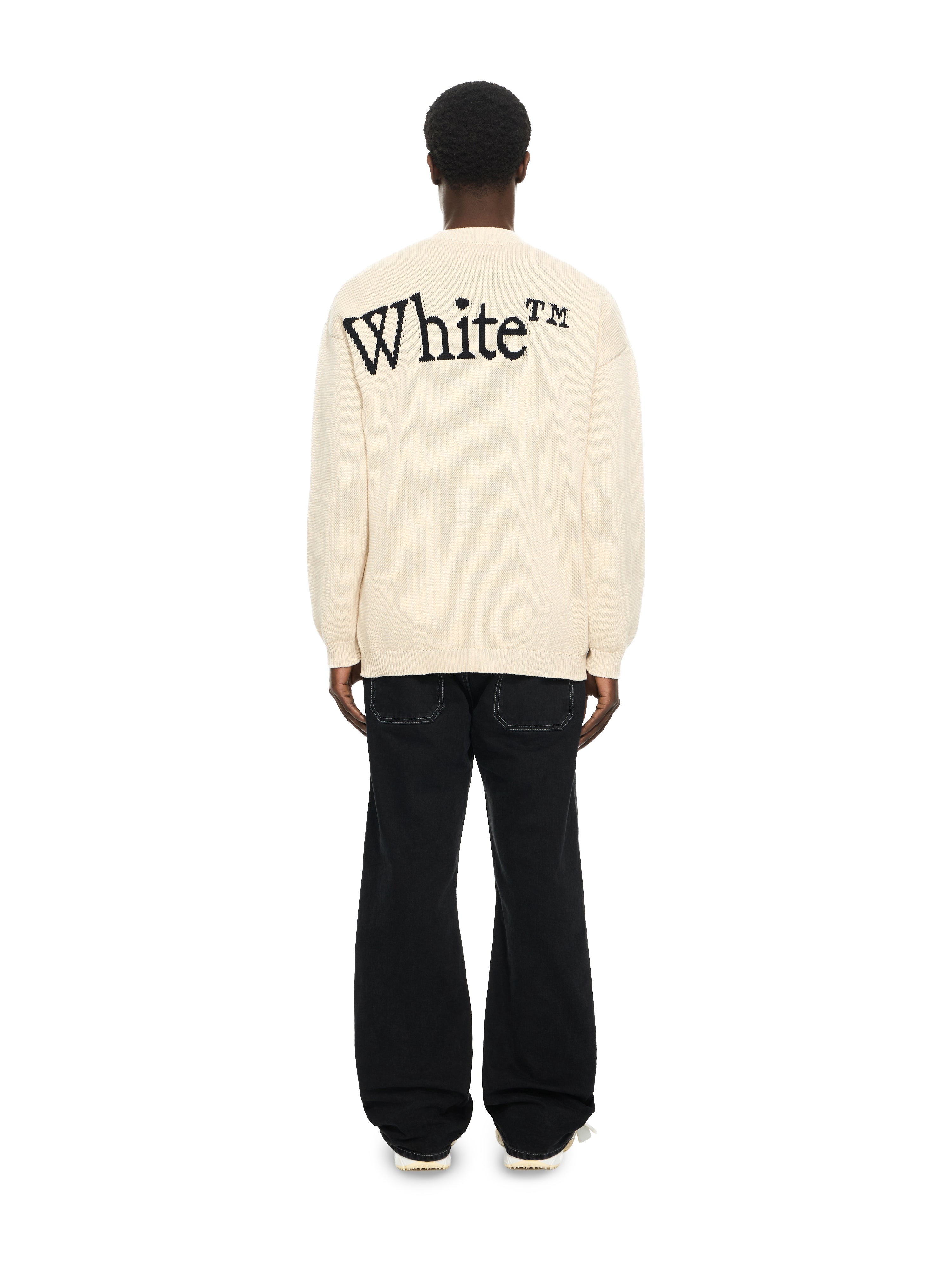 Off-White Bookish Shared Crewneck Sweater Black Cream