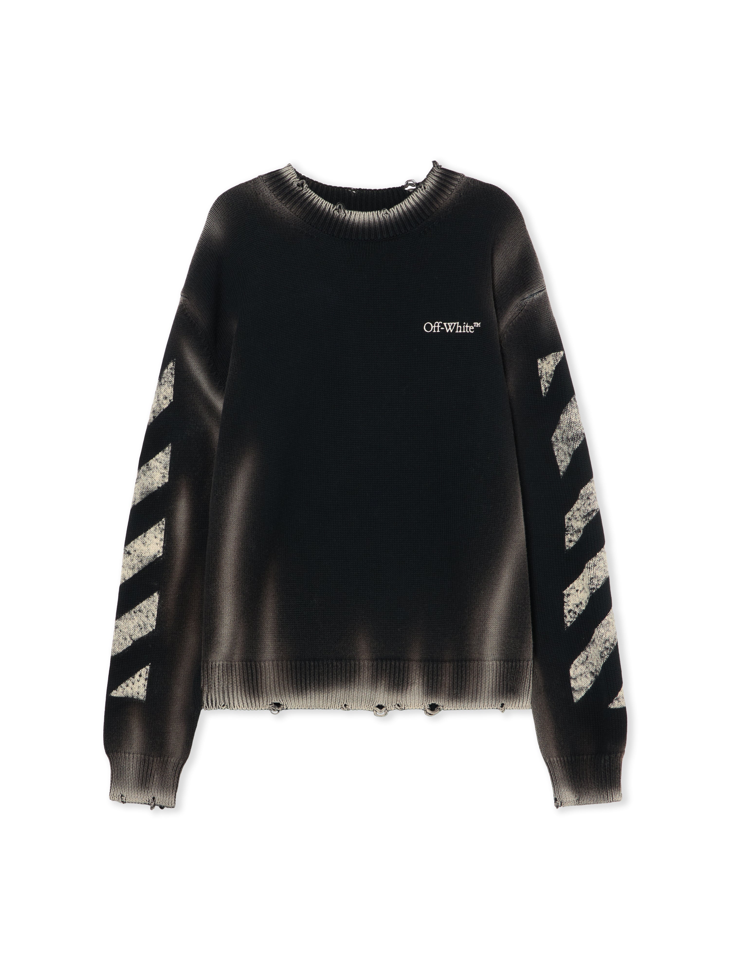 Off-White Diag Corrosion Crewneck Sweater Black