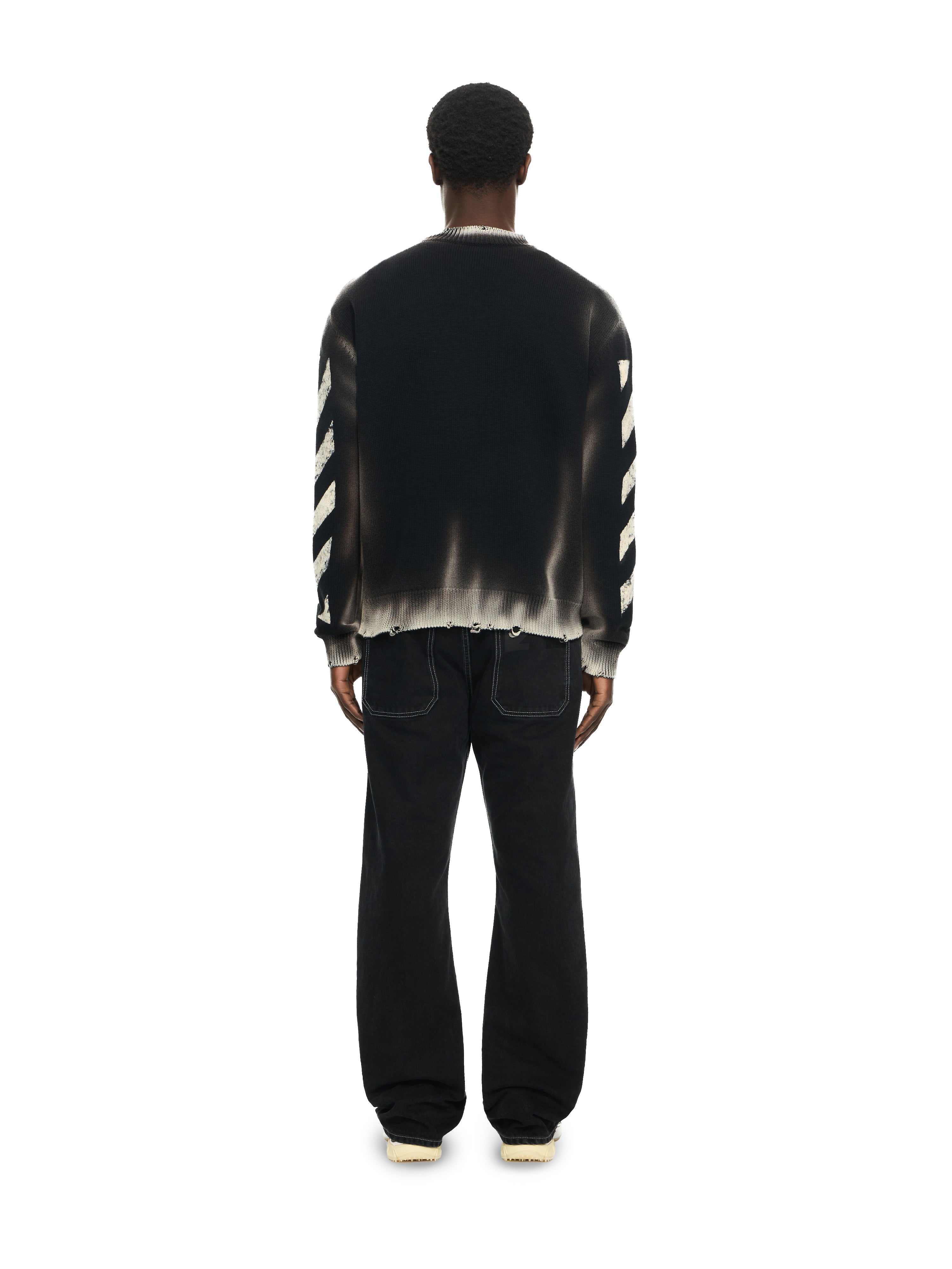 Off-White Diag Corrosion Crewneck Sweater Black