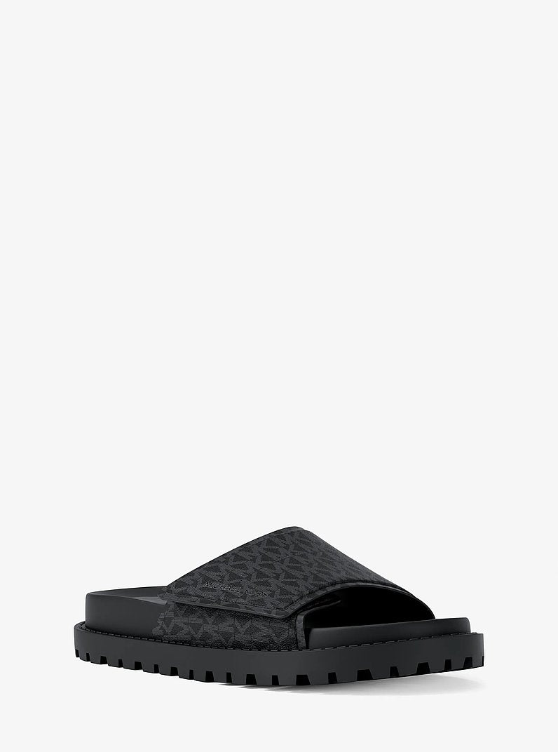 Michael Kors Luka Signature Logo Slide Sandal BLACK