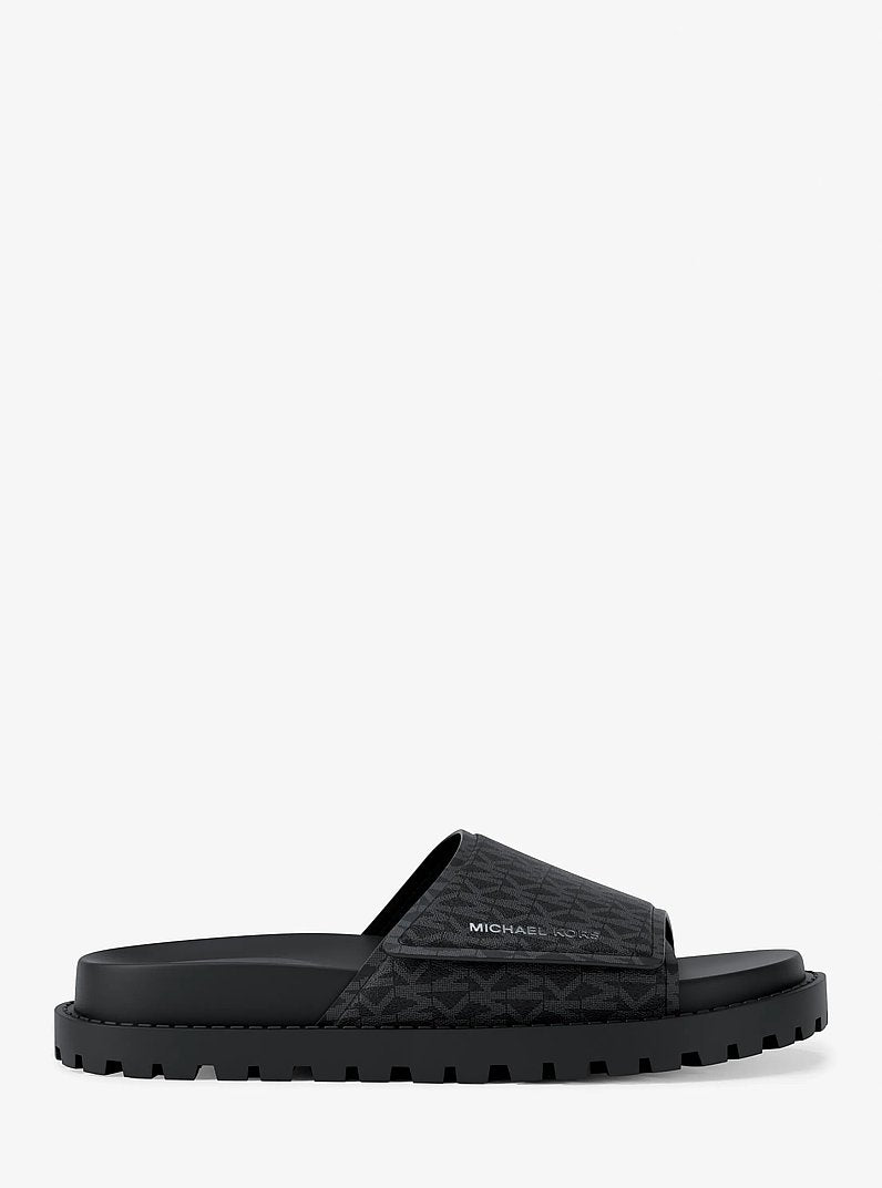 Michael Kors Luka Signature Logo Slide Sandal BLACK