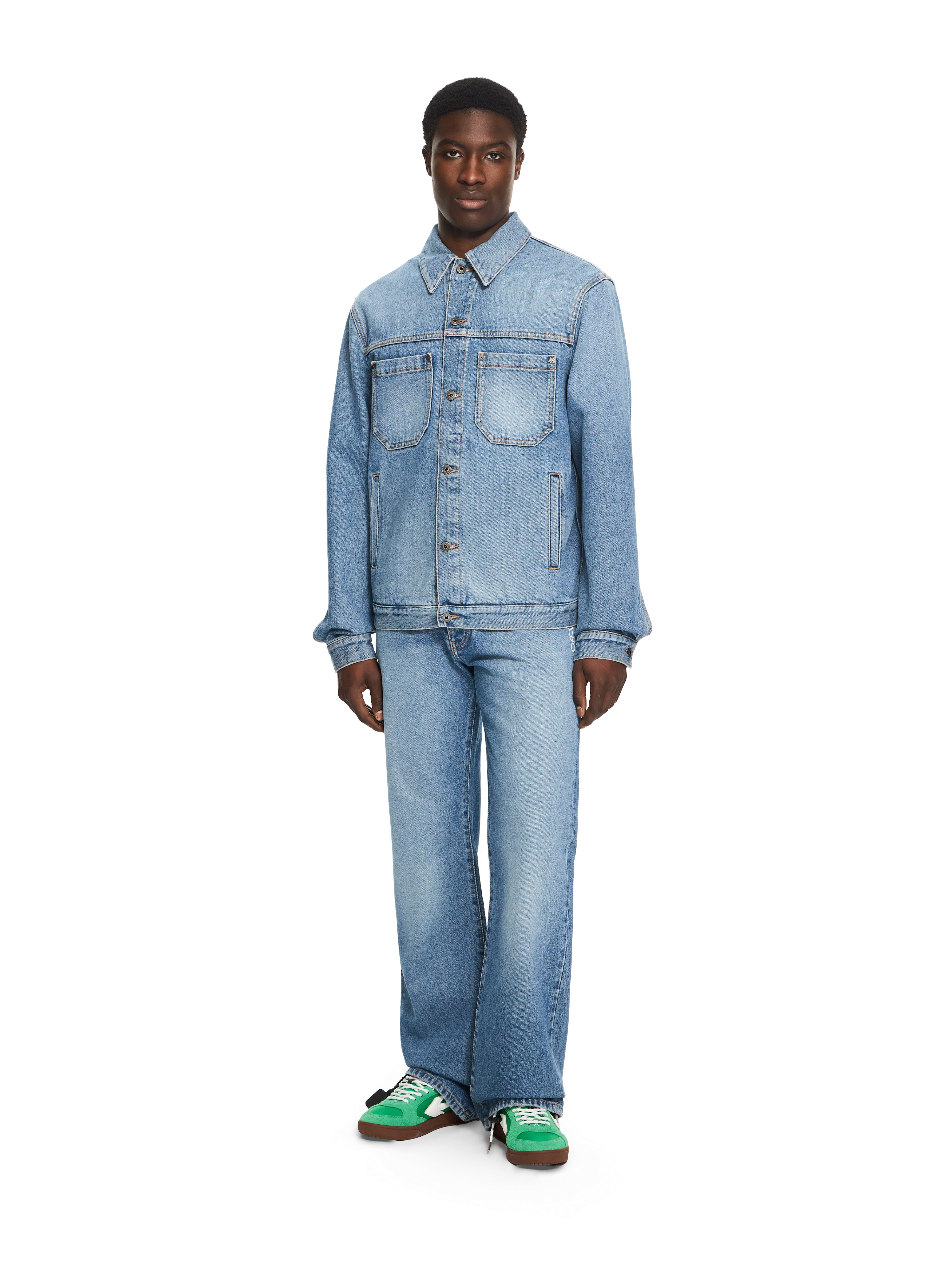 Off-White Half Arrow Slim Relaxed Jeans Grey Blue