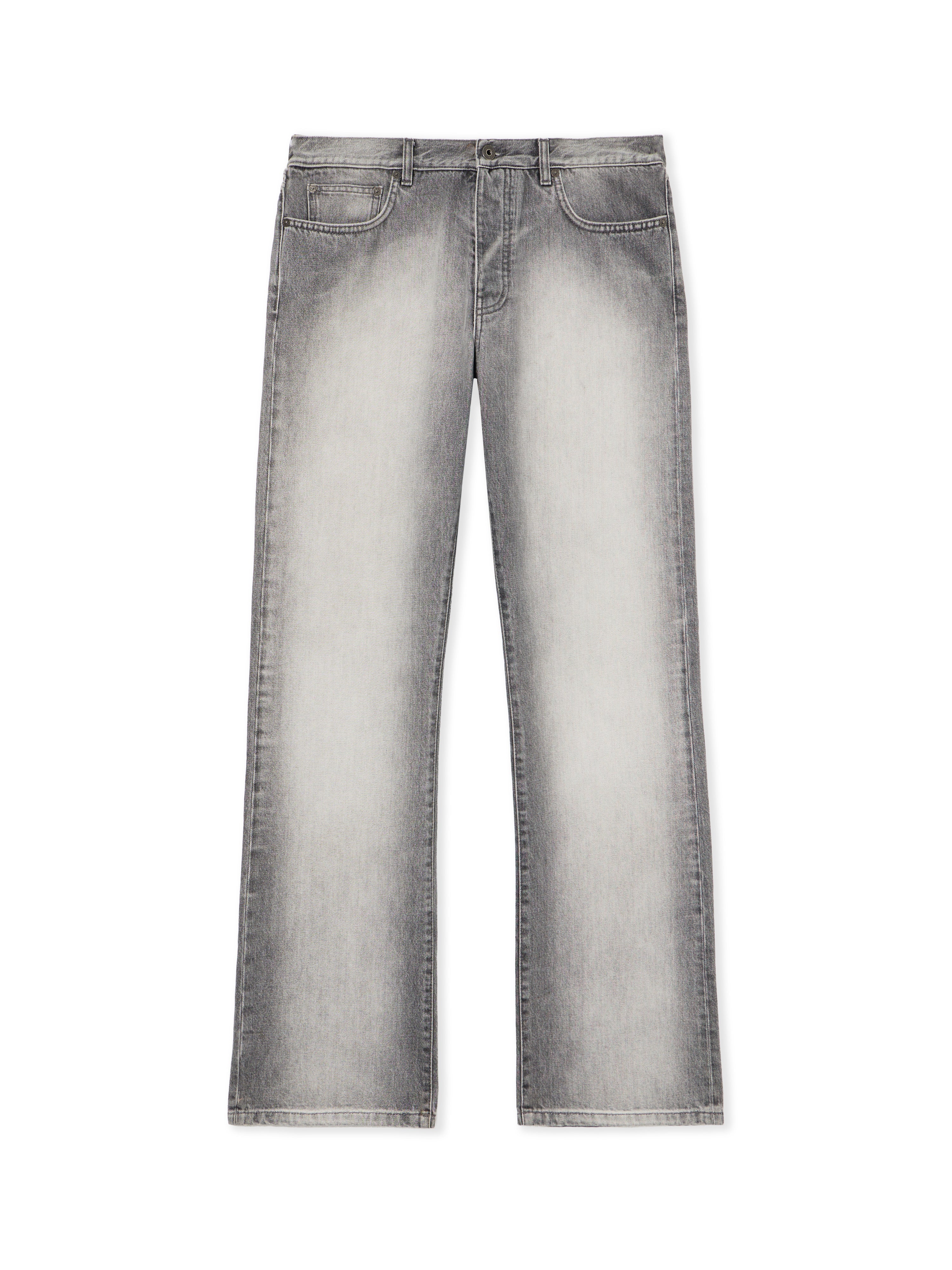 Off-White Diagonal Embroidery Slim Relaxed Jeans Fade