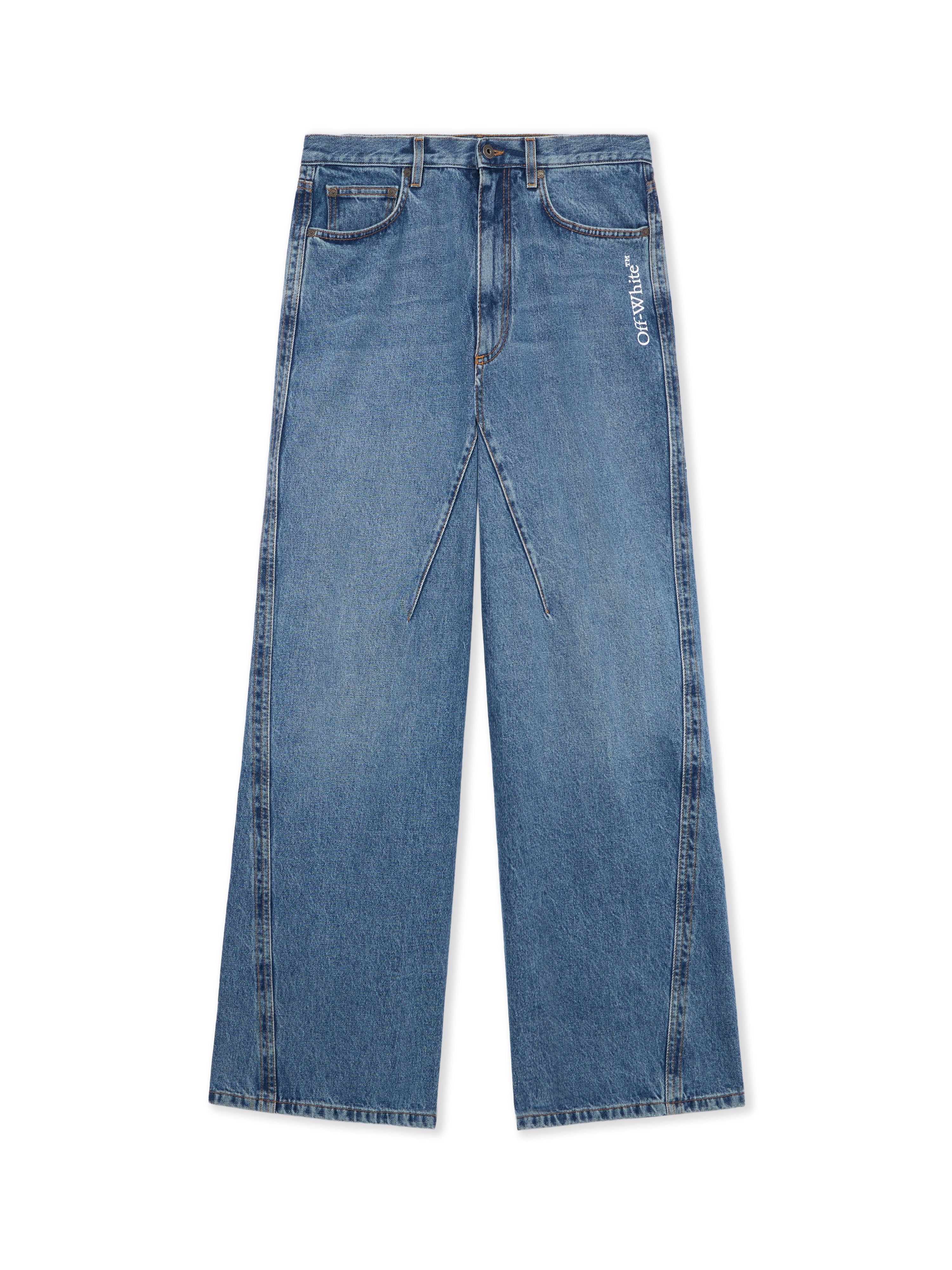 Off-White Half Arrow Twist Slouchy Jeans Blue