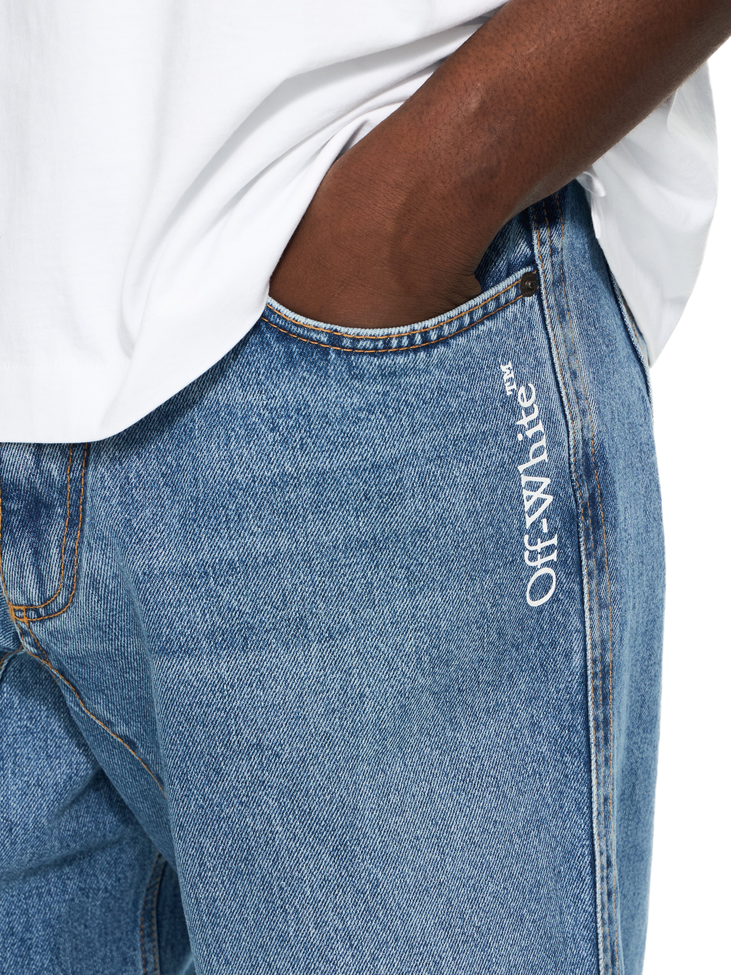 Off-White Half Arrow Twist Slouchy Jeans Blue