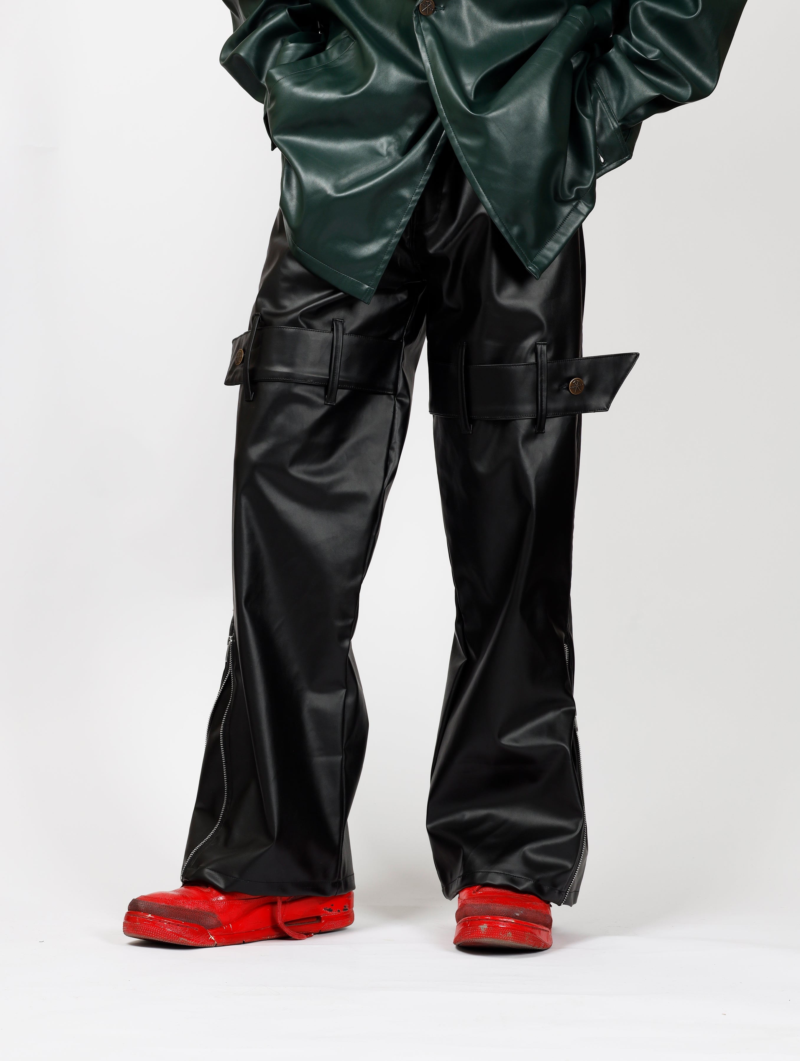 Leather Utility Jeans