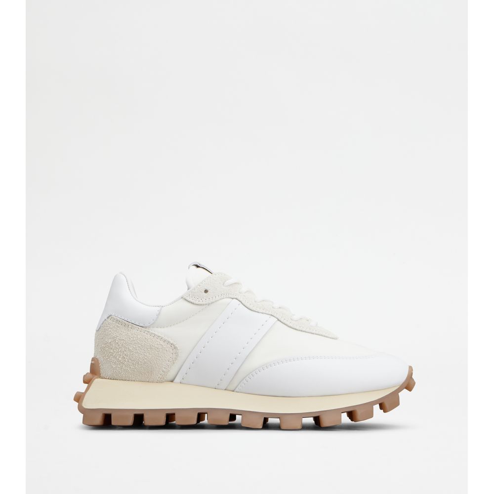 Sneakers Tods 1T In Leather And Fabric White Womens
