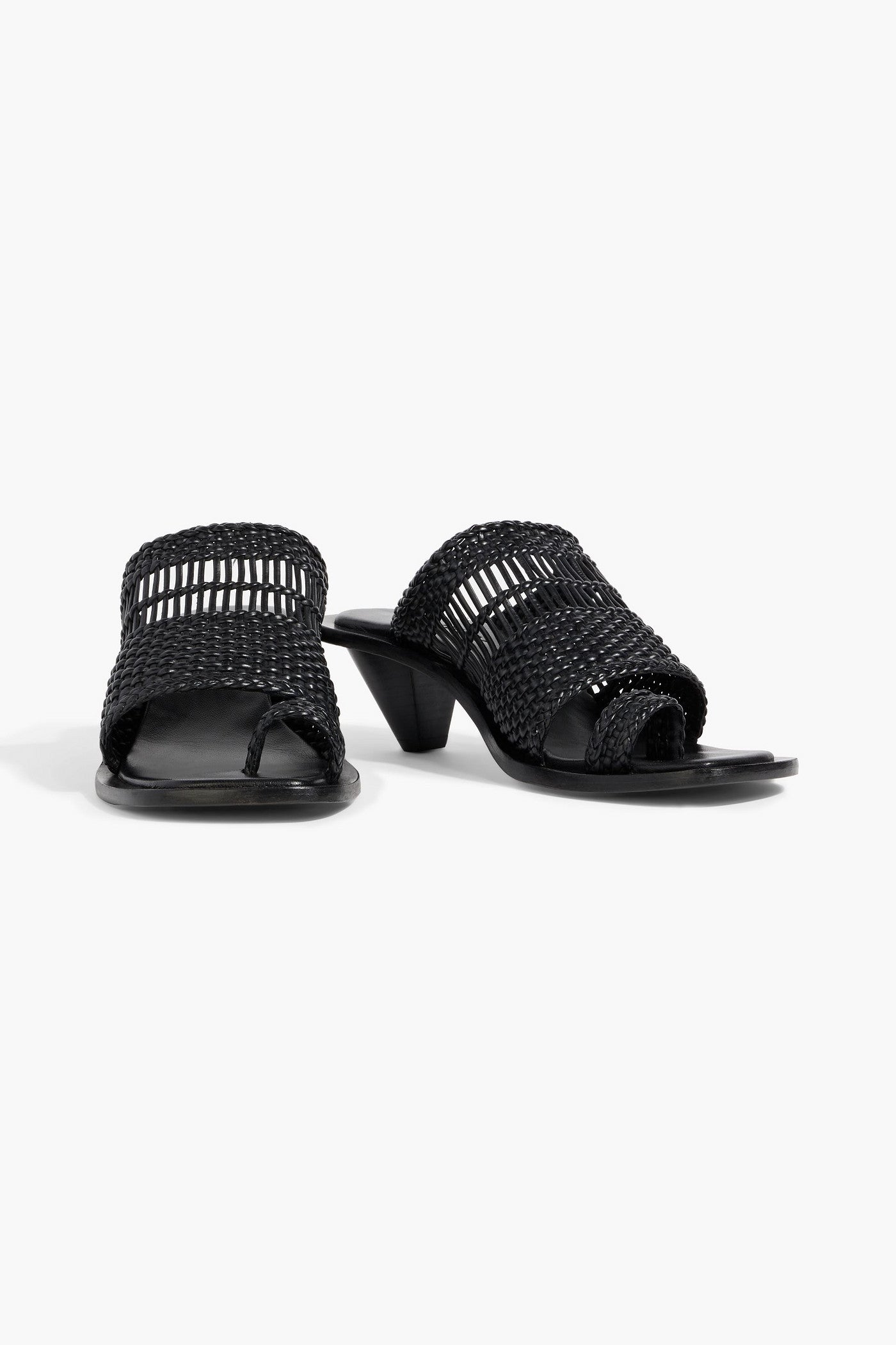 A.Emery Penni Woven Leather Sandals Black Women's