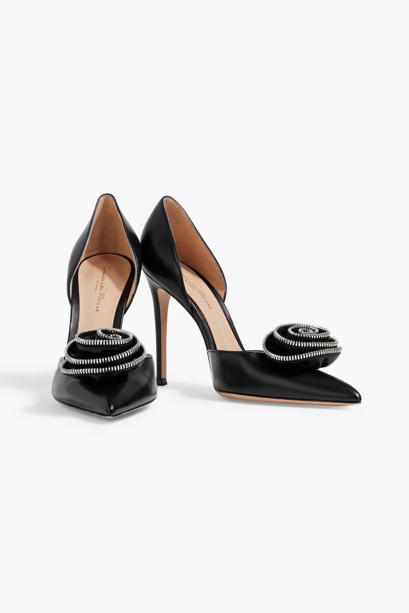 Gianvito Rossi Karina Appliqud Leather Pumps Black Women's
