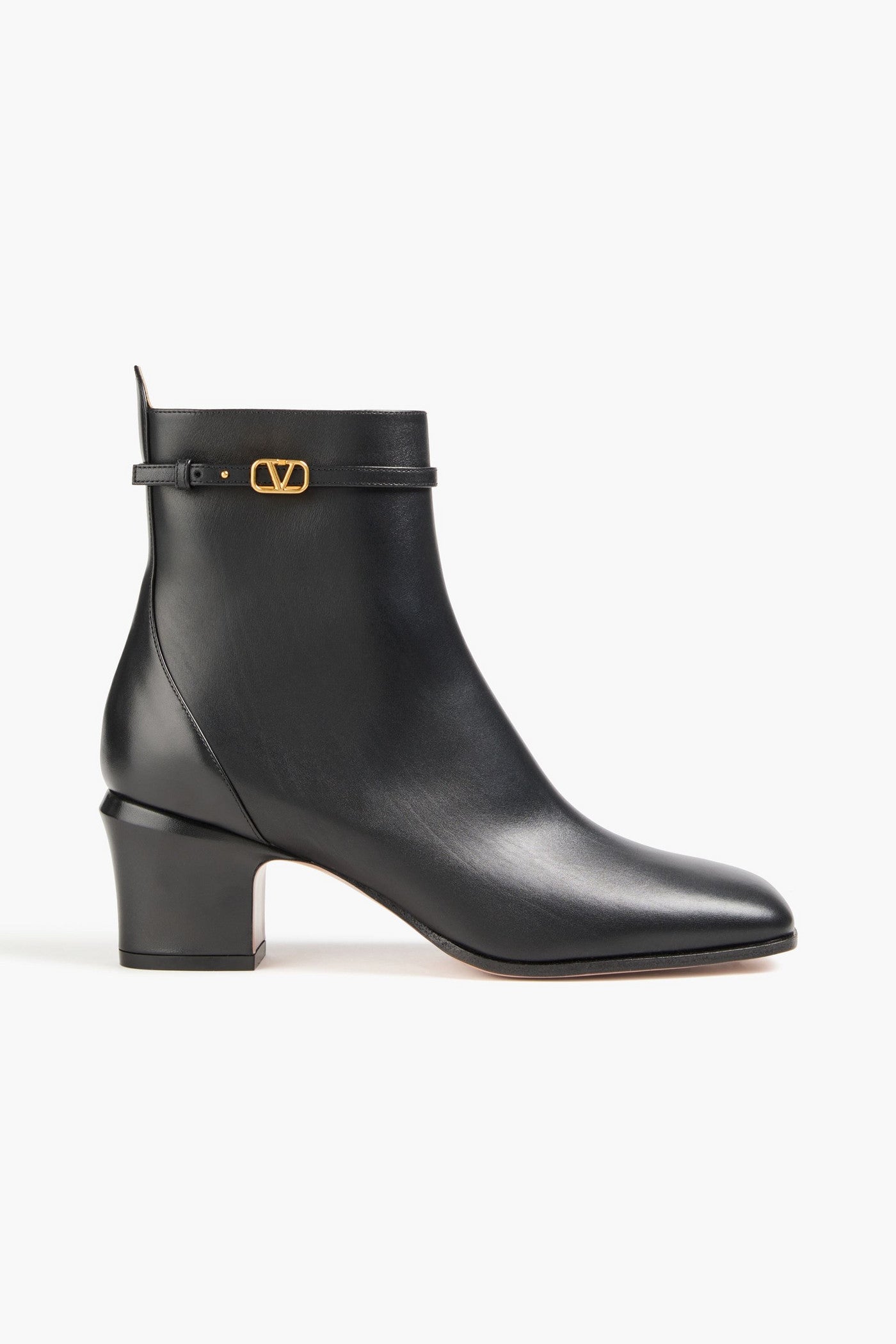 Valentino Garavani Tan-Go Leather Ankle Boots Black Women's