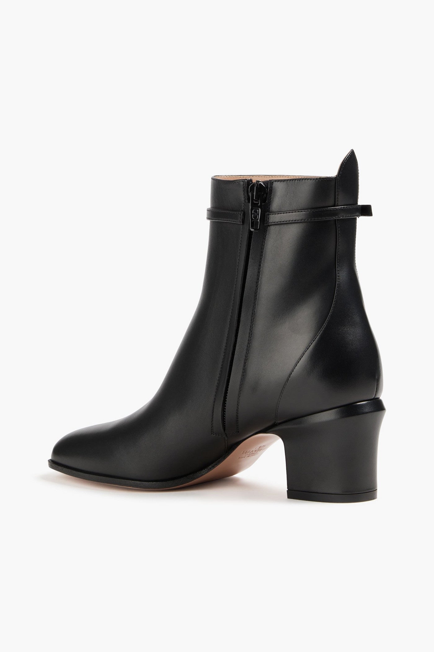 Valentino Garavani Tan-Go Leather Ankle Boots Black Women's