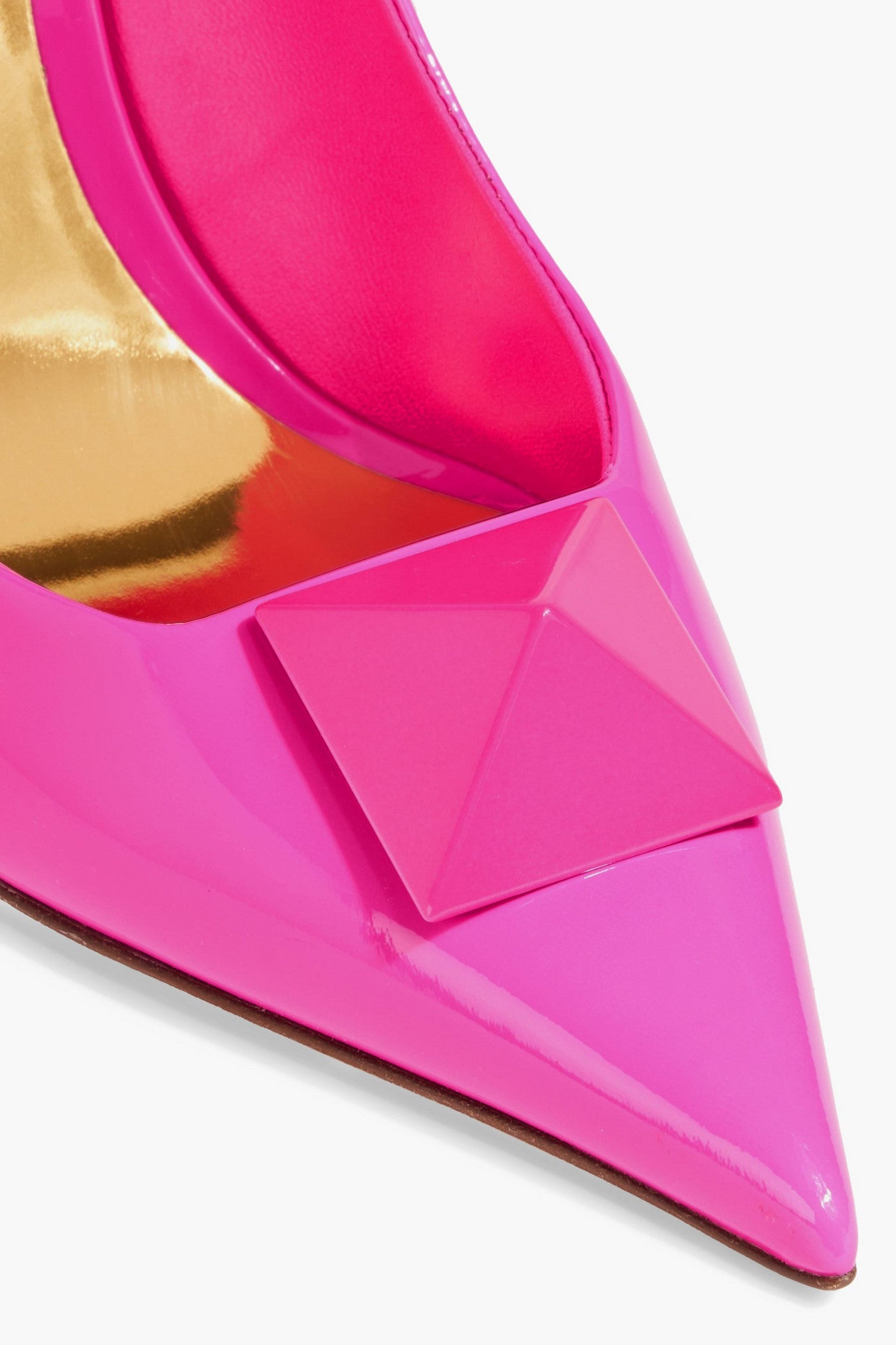Valentino Garavani One Stud Patent-Leather Pumps Bright Pink Women's