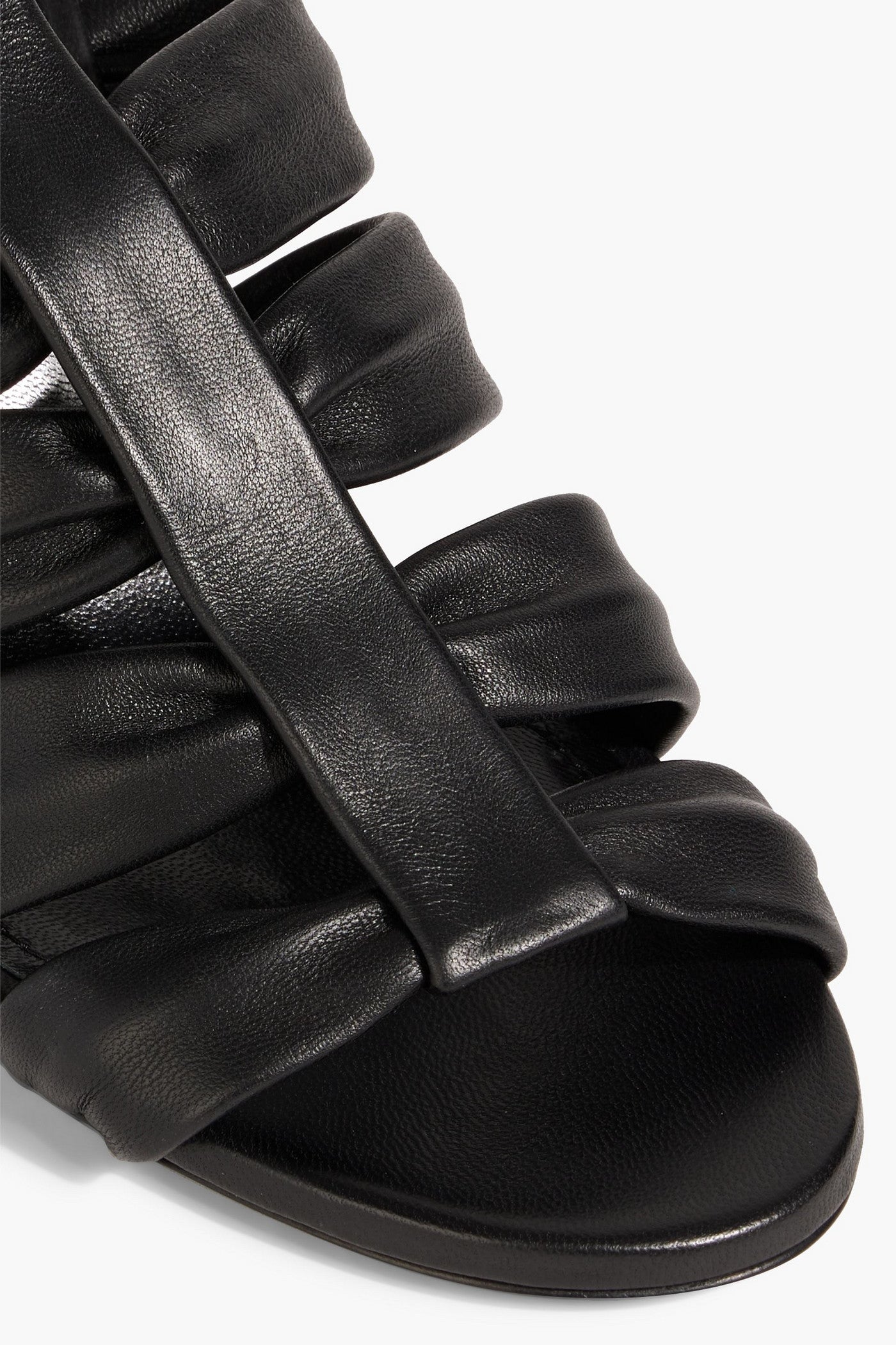 Khaite Perth Leather Sandals Black Women's
