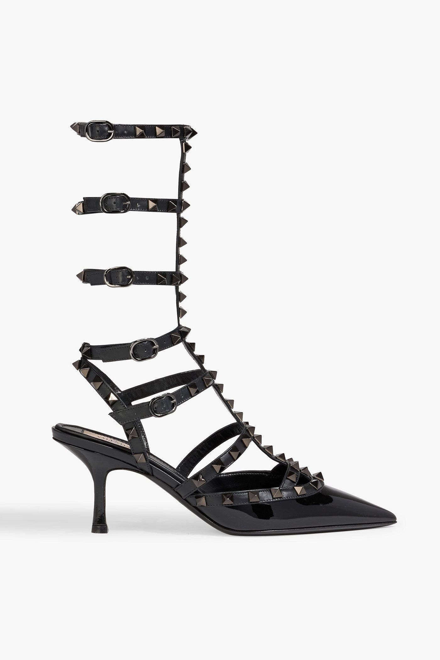 Valentino Garavani Rockstud Patent-Leather Pumps Black Women's