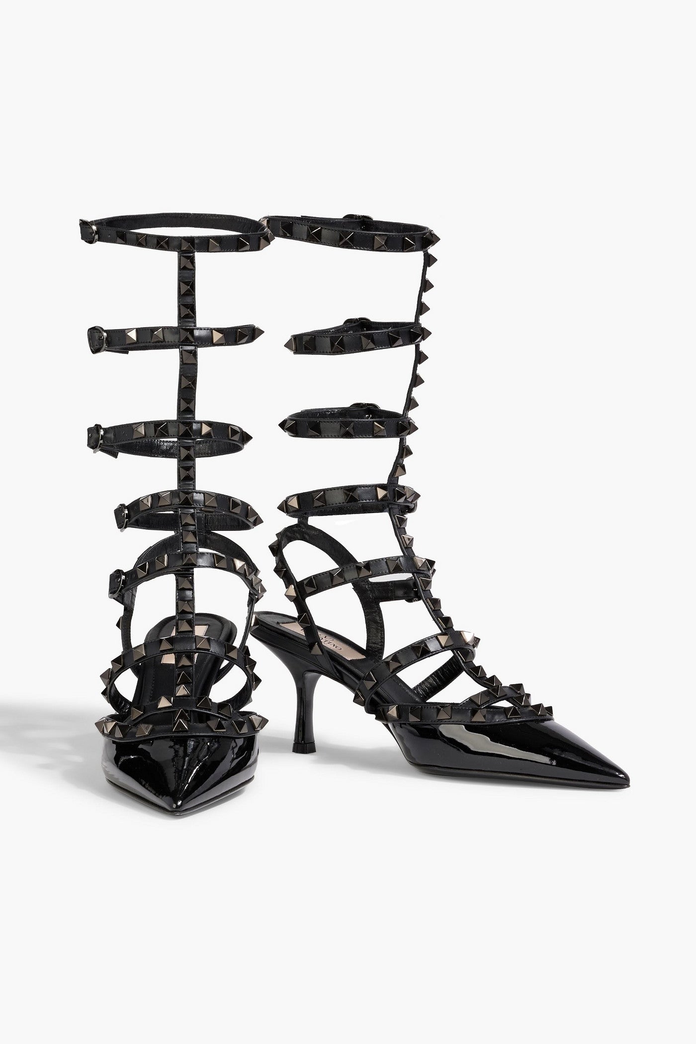 Valentino Garavani Rockstud Patent-Leather Pumps Black Women's