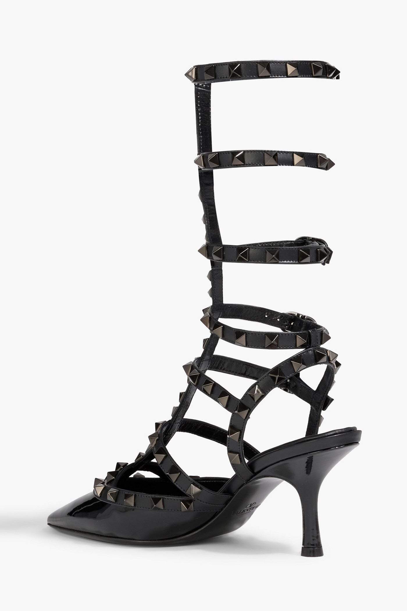 Valentino Garavani Rockstud Patent-Leather Pumps Black Women's