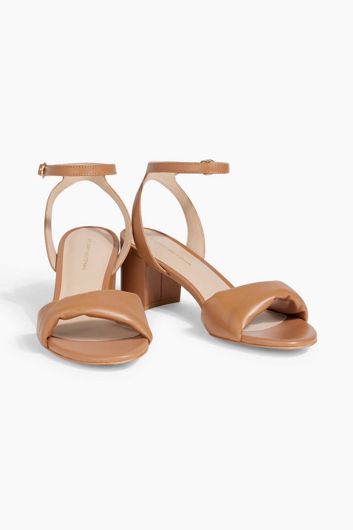 Stuart Weitzman Everly 50 Leather Sandals Tan Women's