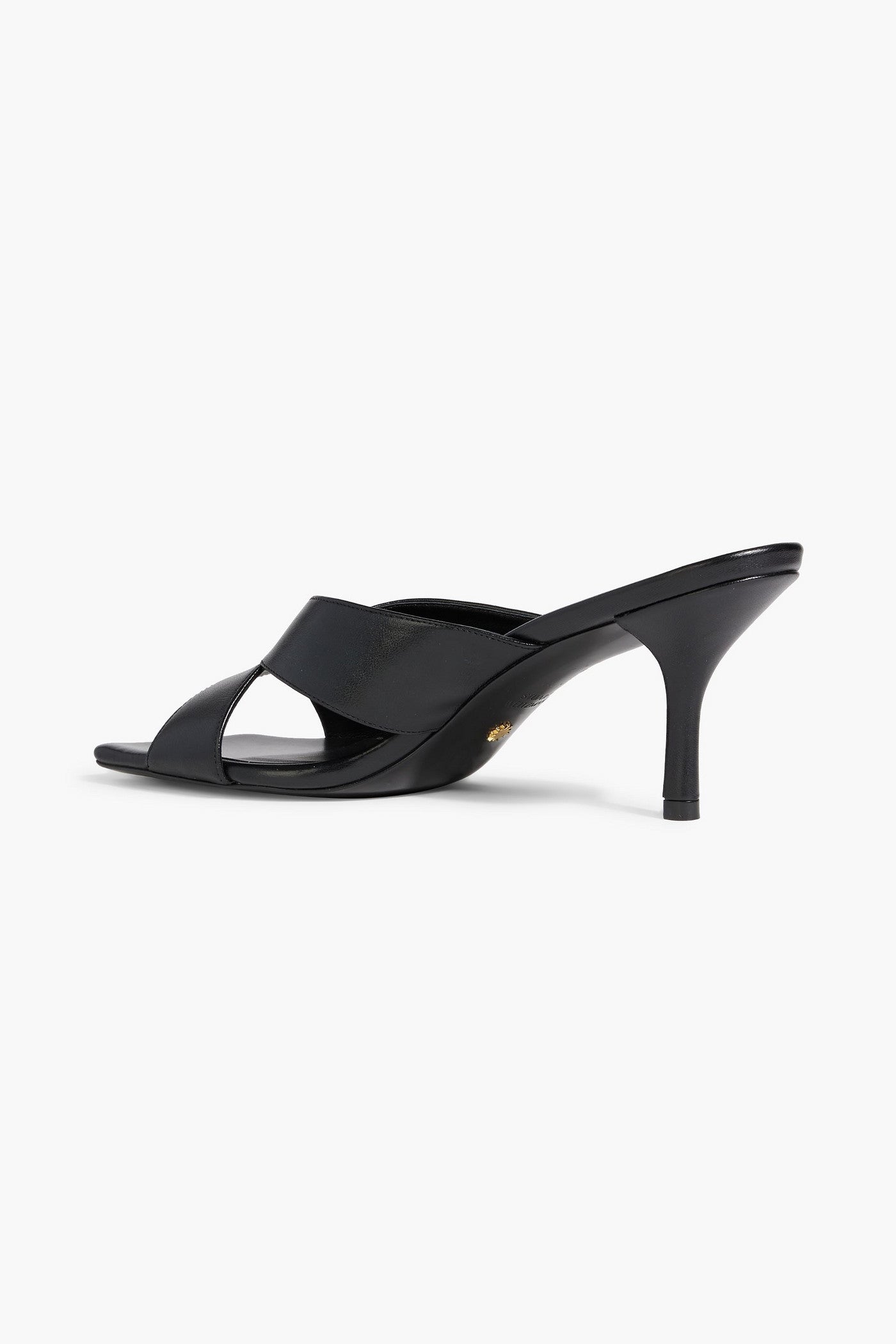 Stuart Weitzman Carmen 75 Leather Mules Black Women's