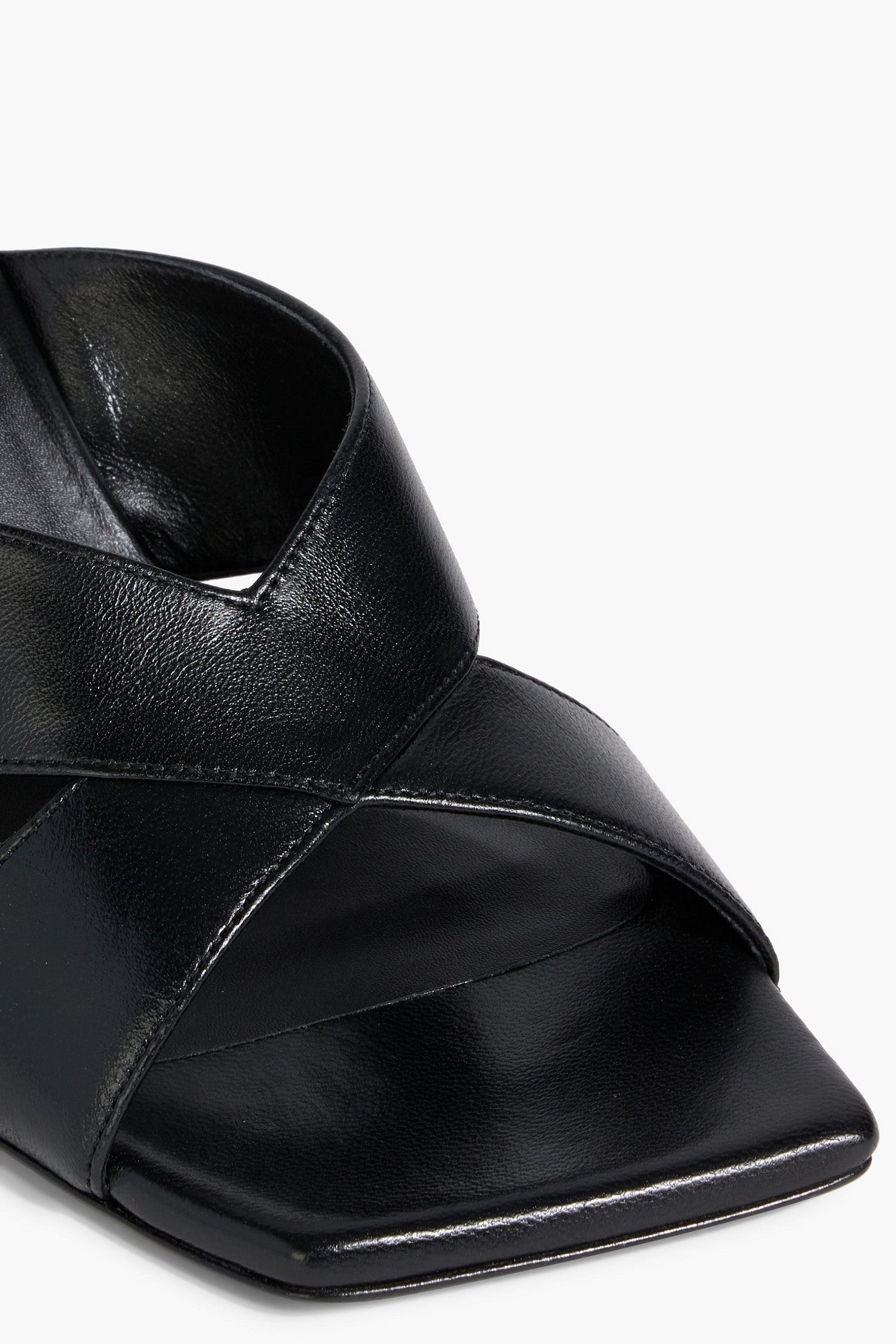 Stuart Weitzman Carmen 75 Leather Mules Black Women's
