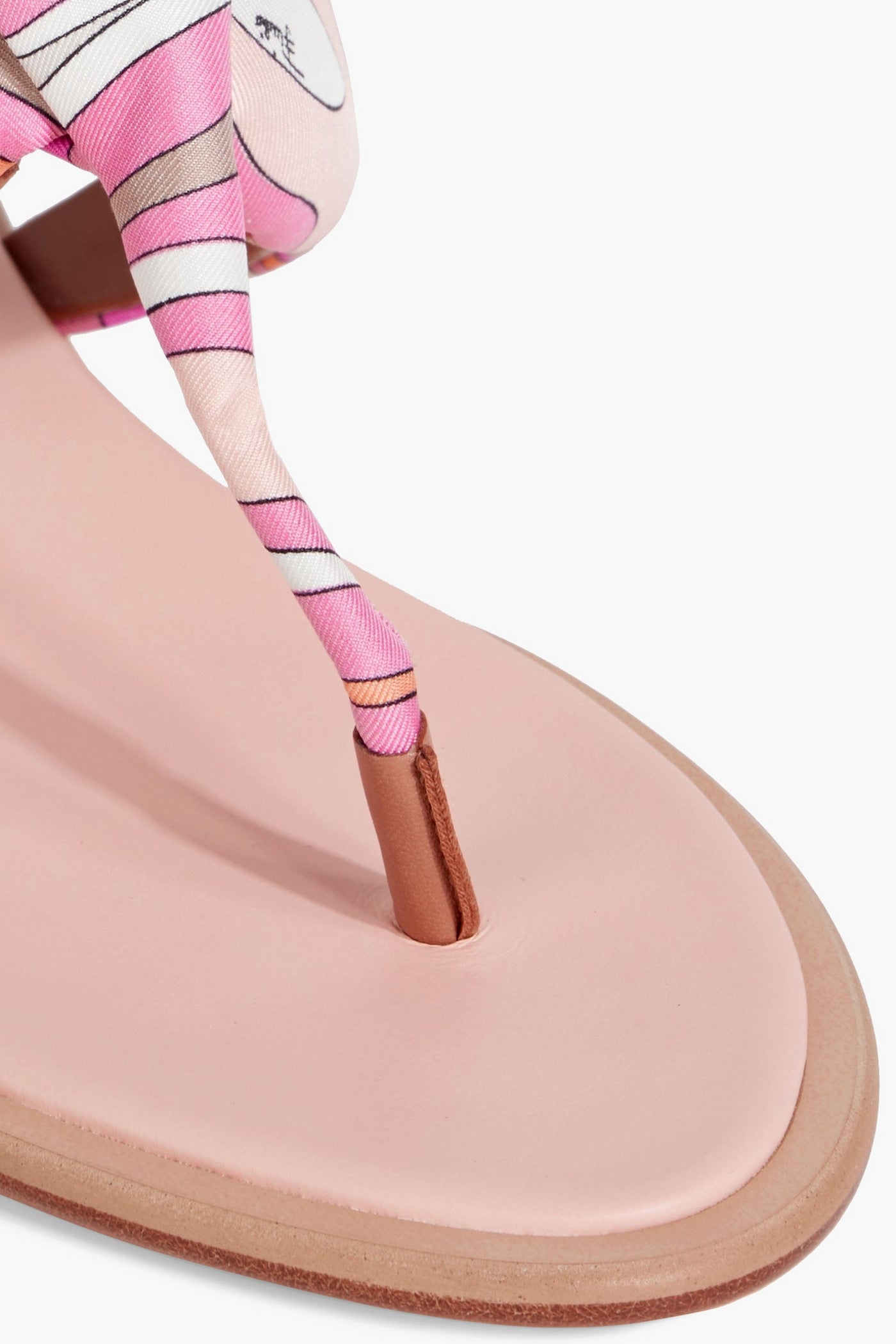 Pucci Printed Padded Twill Sandals Pink Women's