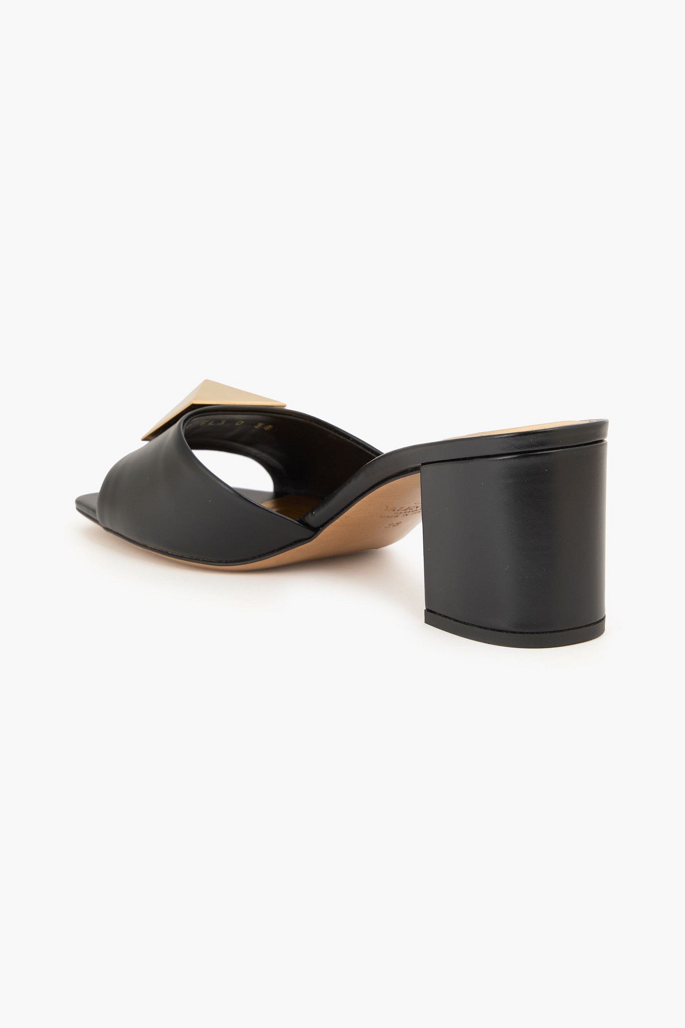 Valentino Garavani One Stud Leather Mules Black Women's
