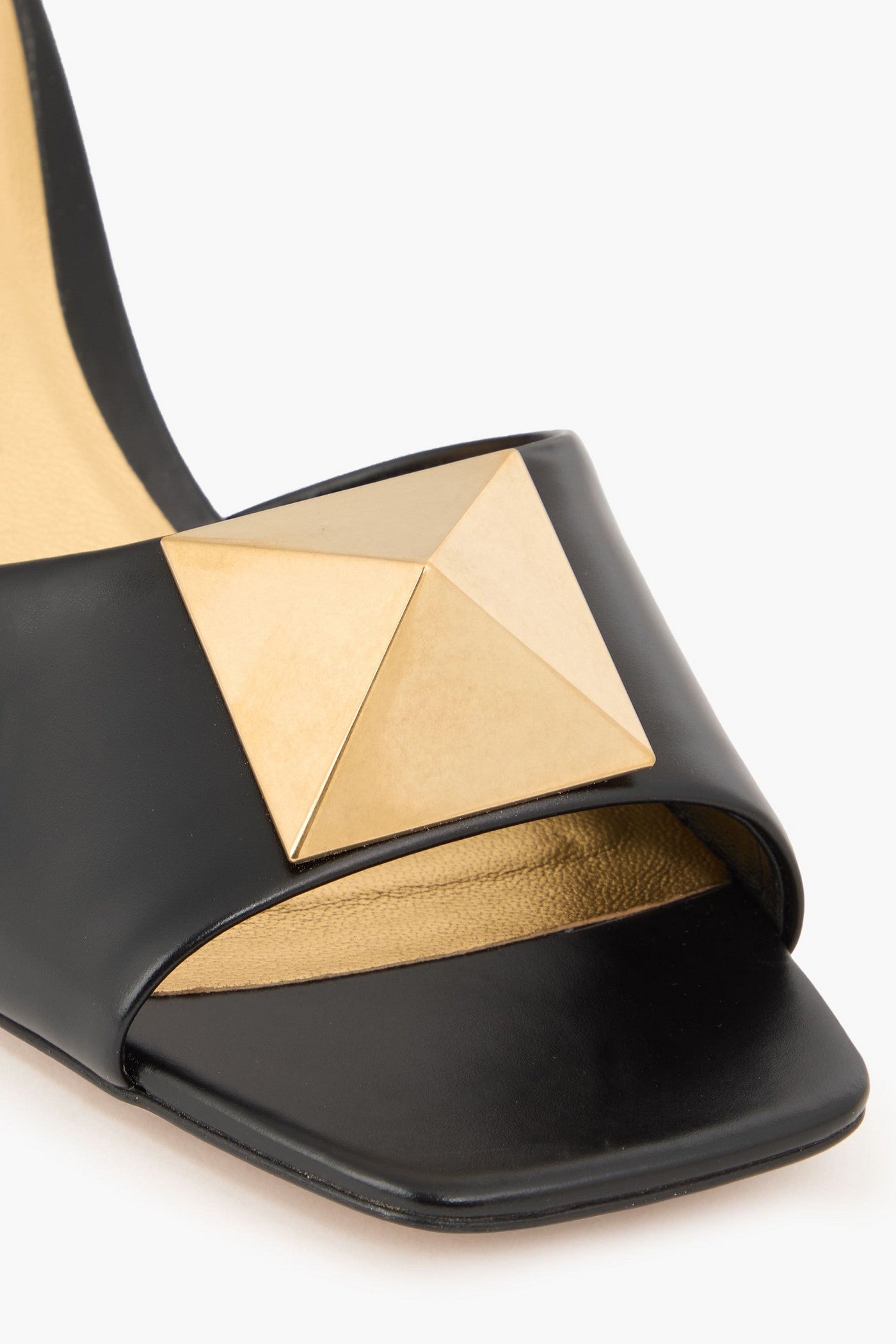 Valentino Garavani One Stud Leather Mules Black Women's
