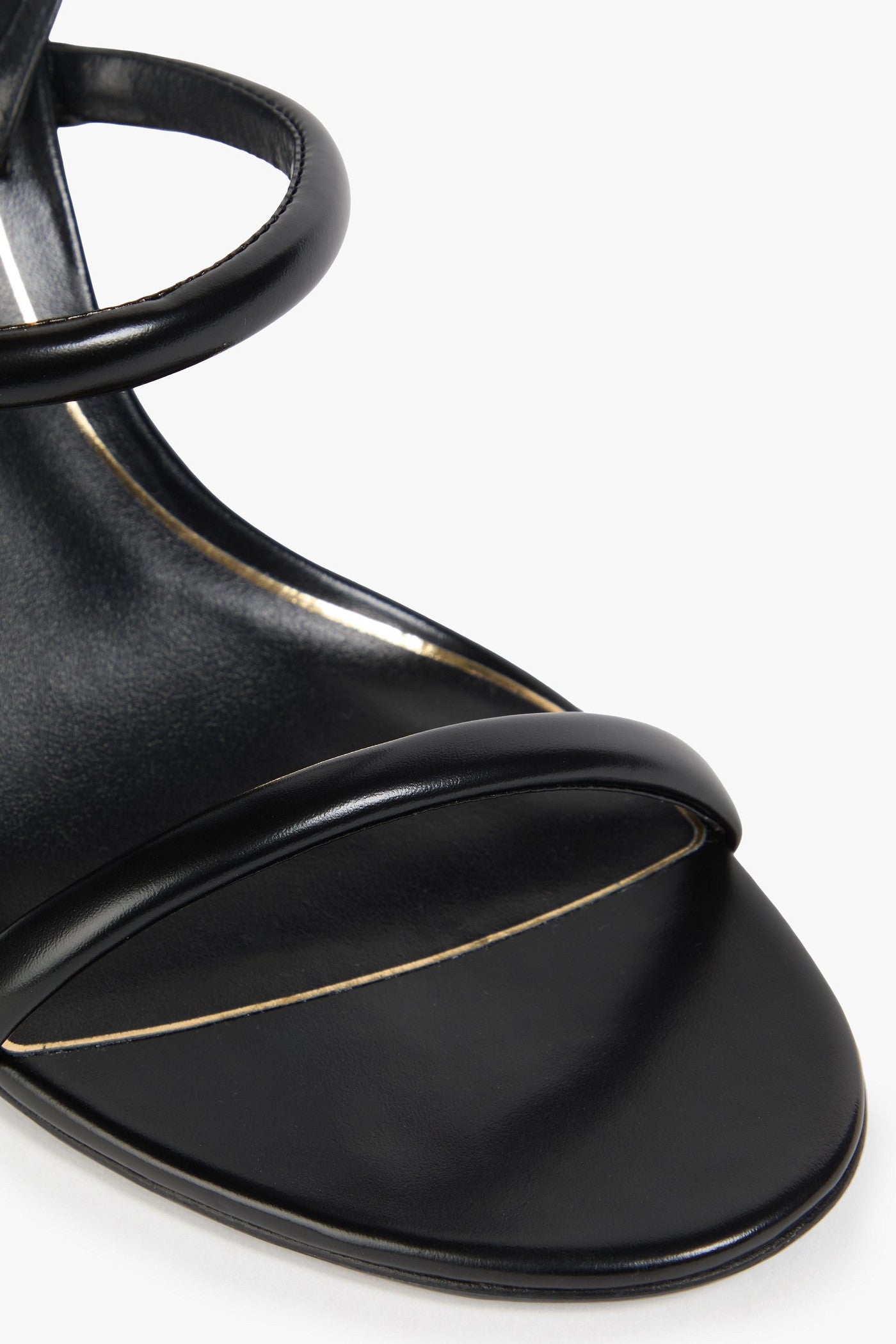 Valentino Garavani Roserouche 1959 Appliqud Leather Sandals Black Women's