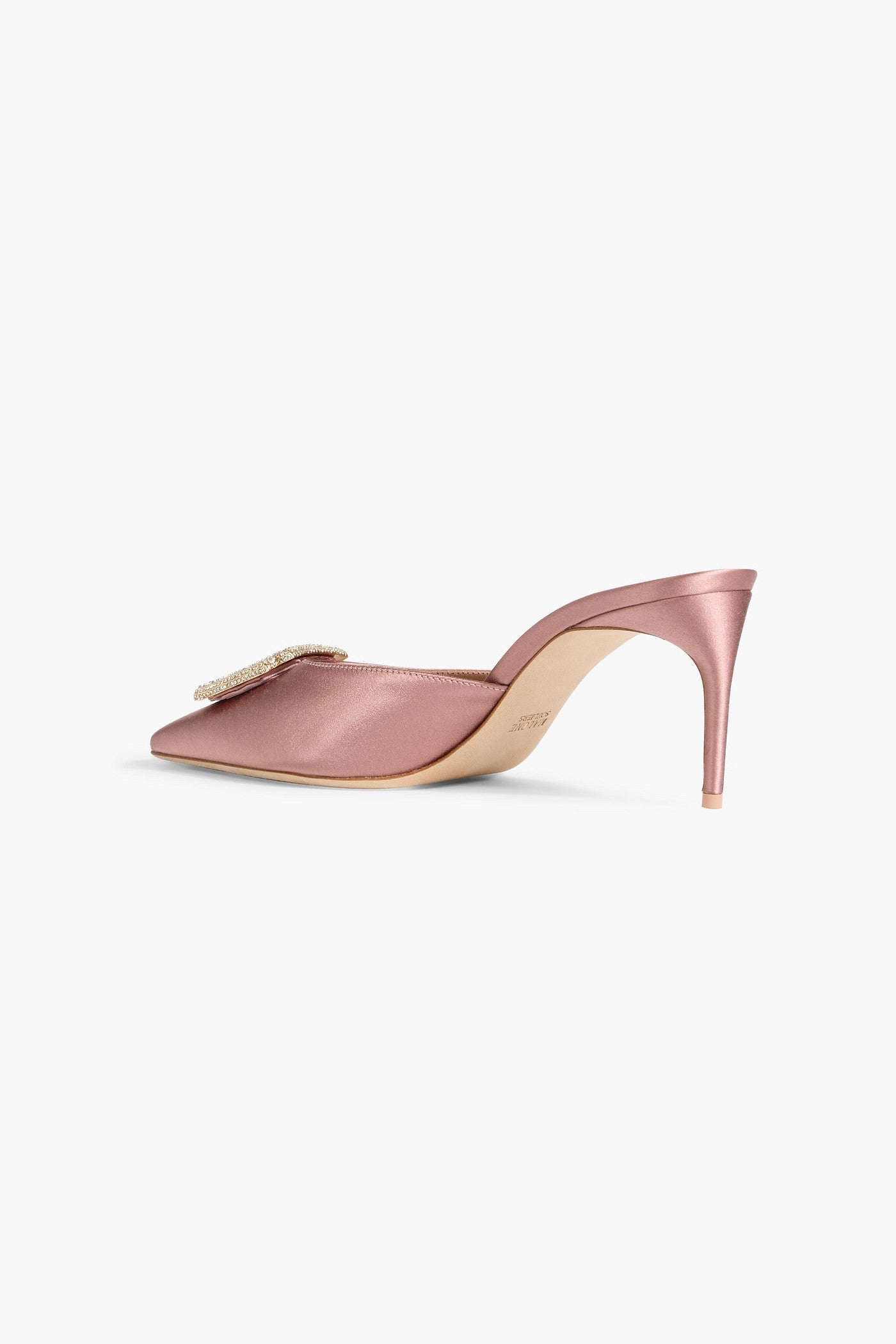 Malone Souliers Mona 70 Crystal-Embellished Satin Mules Rose Gold Women's