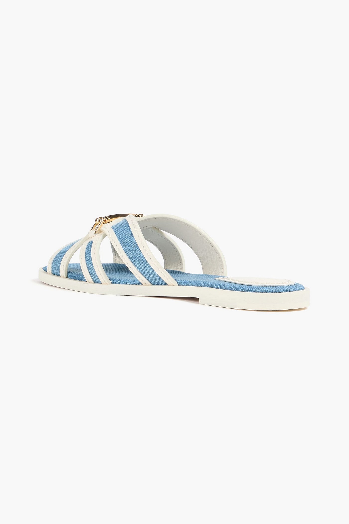 Zimmermann Leather And Denim Sandals Mid Denim Women's