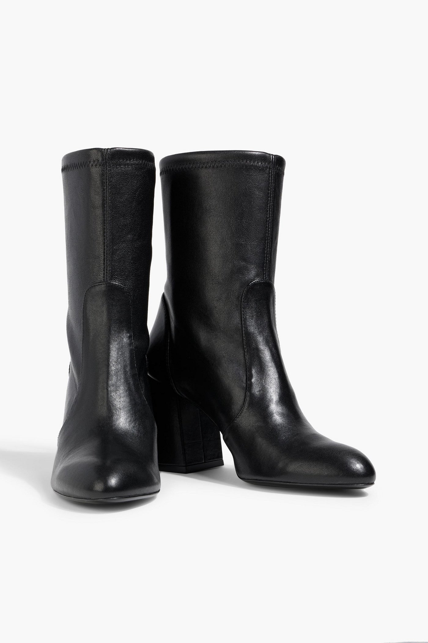 Stuart Weitzman Stretch-Leather Ankle Boots Black Women's
