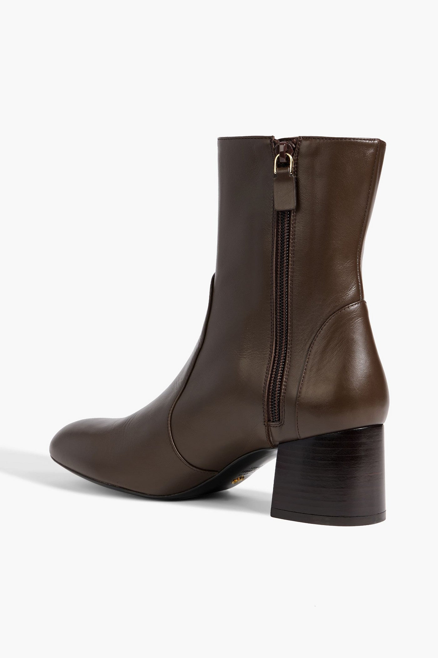 Stuart Weitzman Flareblock 60 Leather Ankle Boots Chocolate Women's