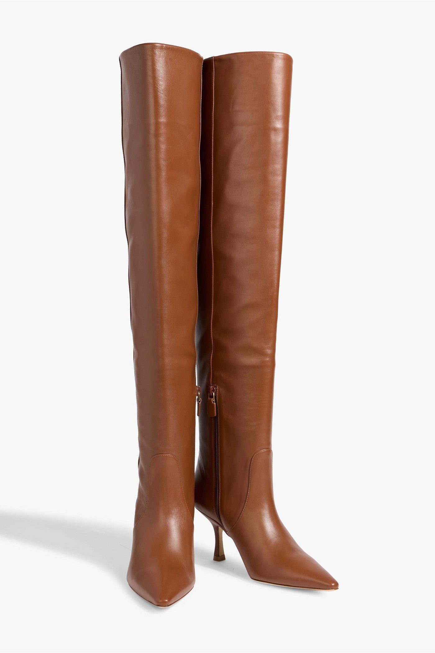 Stuart Weitzman Naomi 75 Leather Over-The-Knee Boots Tan Women's