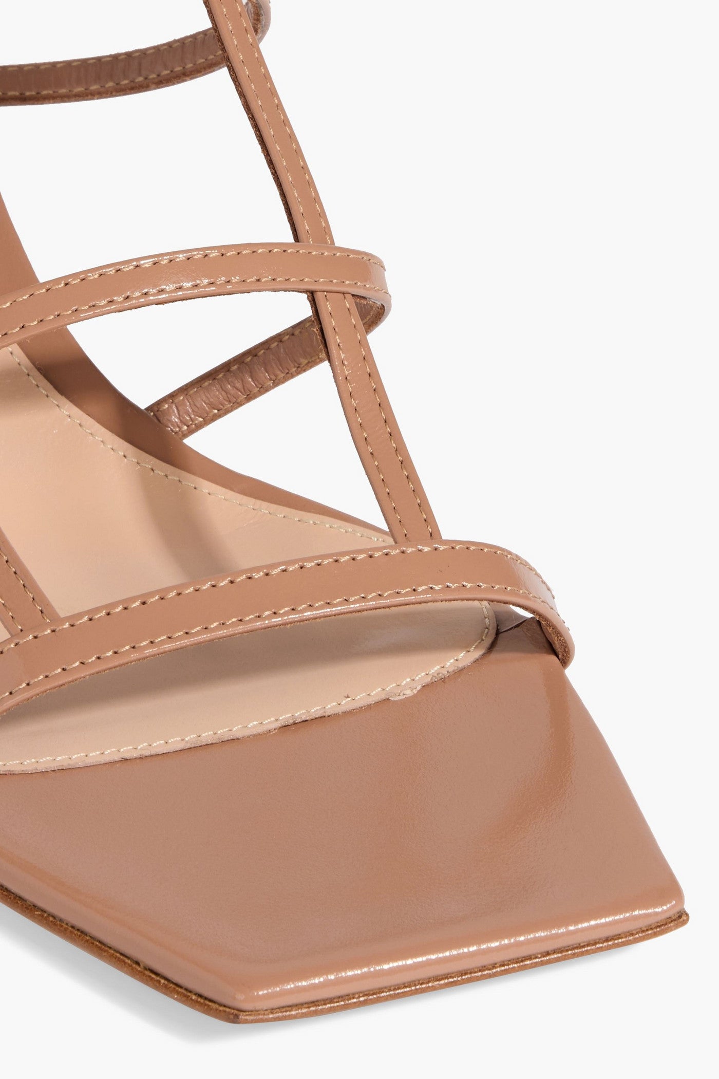 Gianvito Rossi Mondry 55 Leather Sandals Light Brown Women's