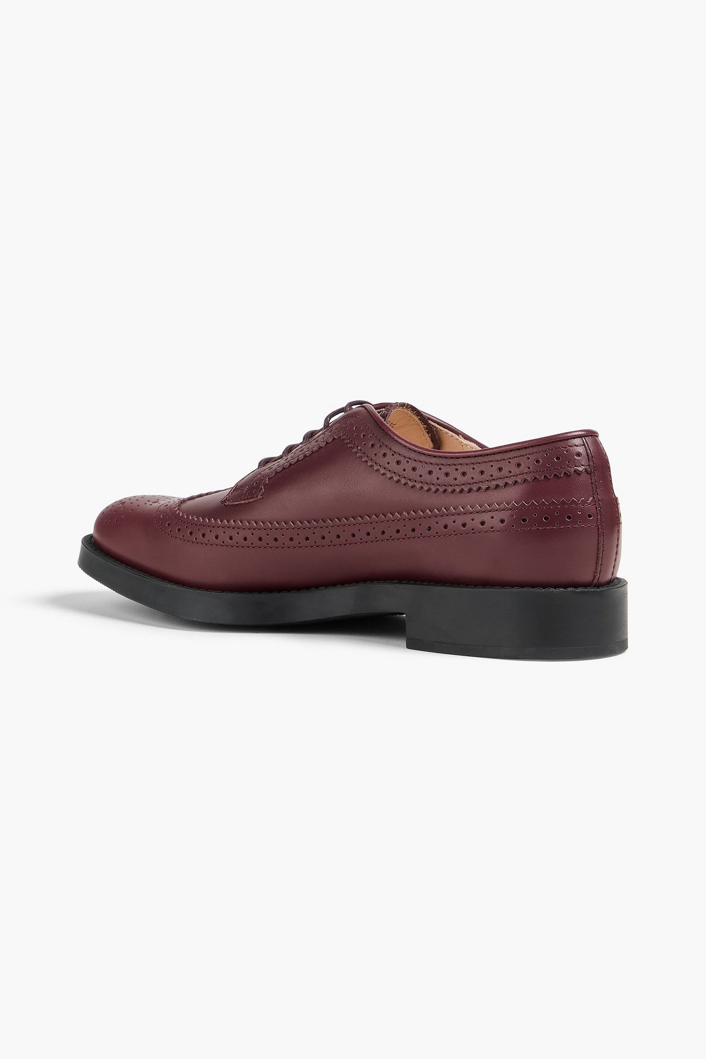 Tod's Perforated Leather Brogues Burgundy Women's
