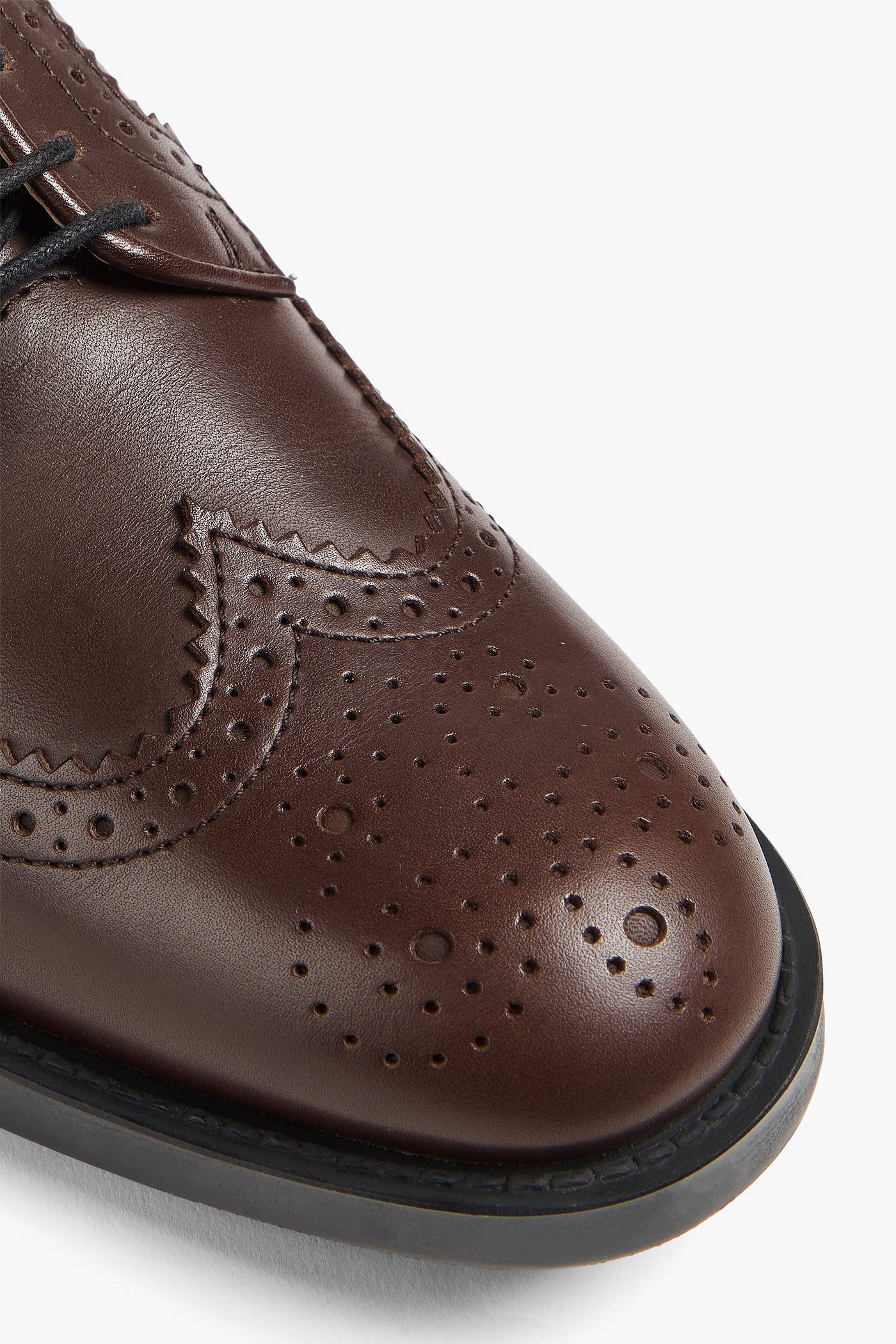 Tod's Perforated Leather Brogues Dark Brown Women's