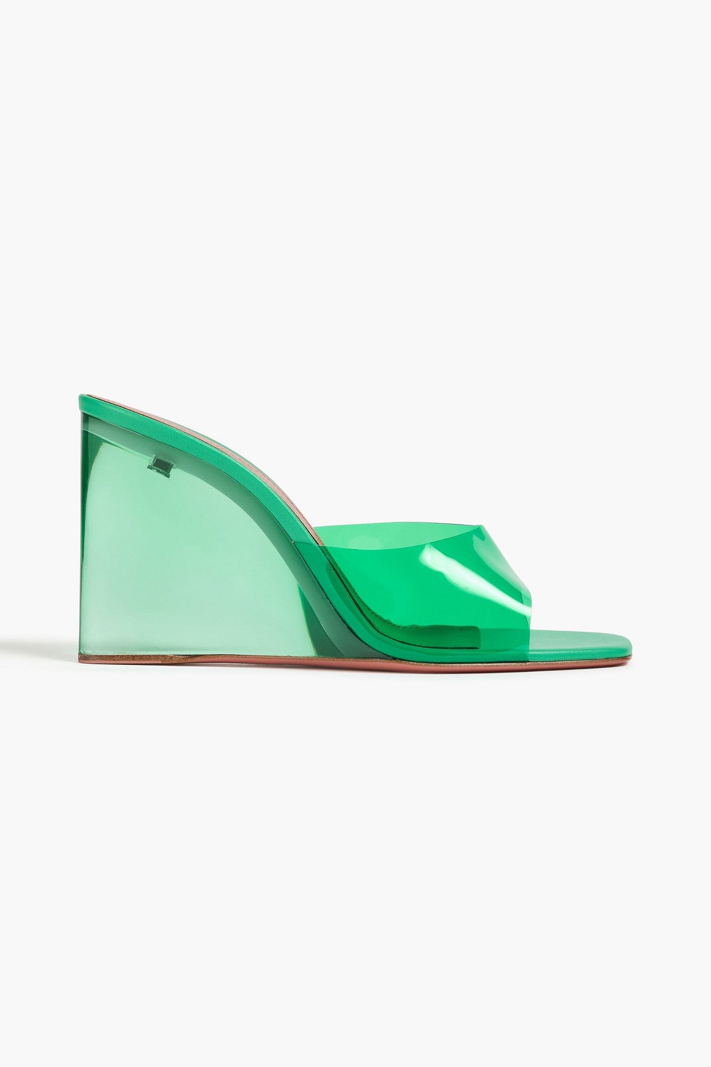 Amina Muaddi Lupita Pvc Wedge Mules Green Women's