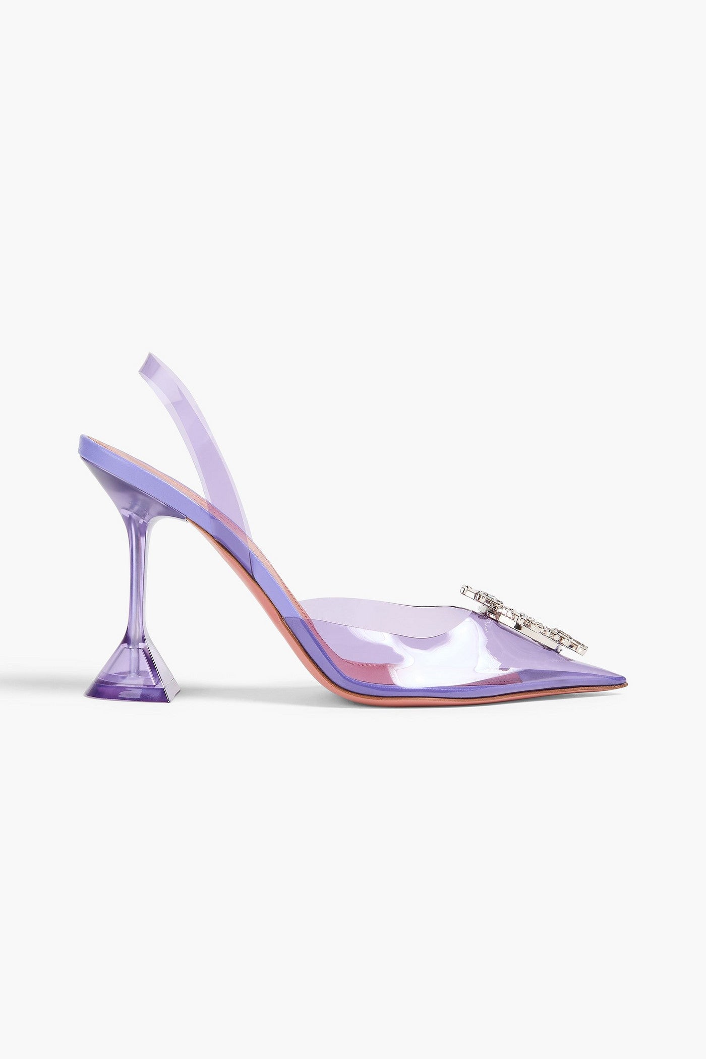 Amina Muaddi Begum Crystal-Embellished Pvc Slingback Pumps Lavender Women's