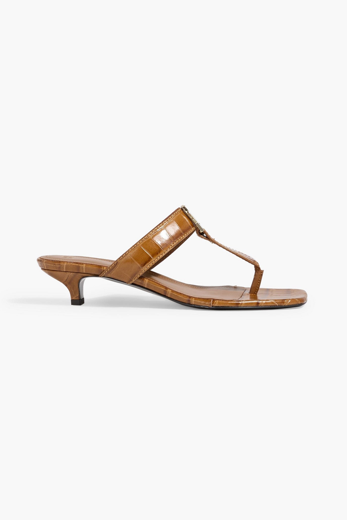 Toteme The Belted Croc-Effect Leather Sandals Camel Women's