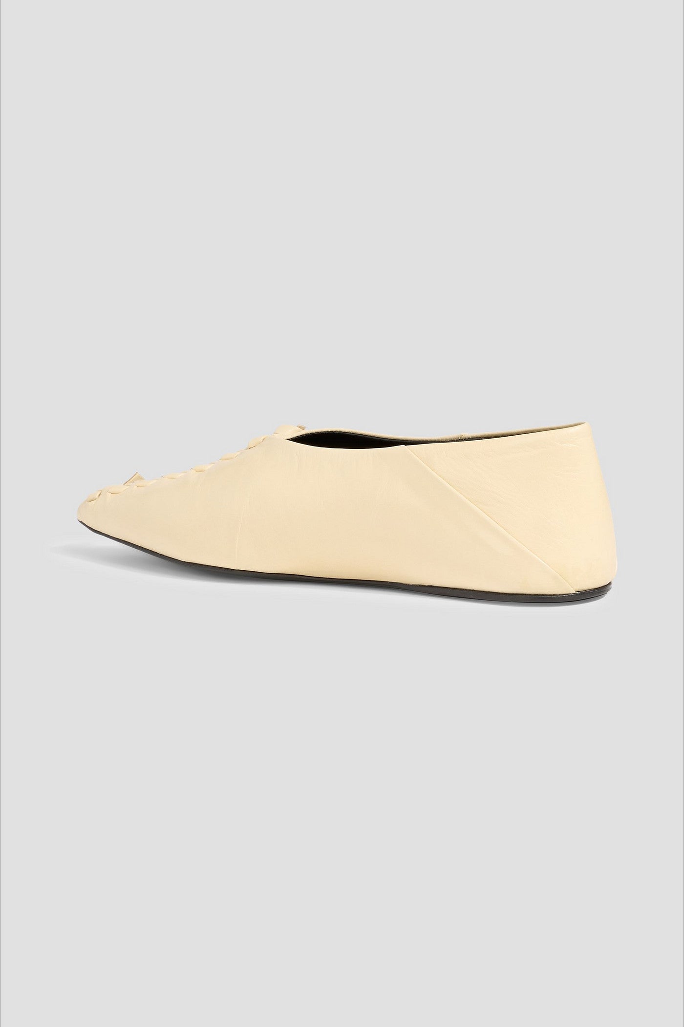 Jil Sander Leather Point-Toe Flats Cream Women's