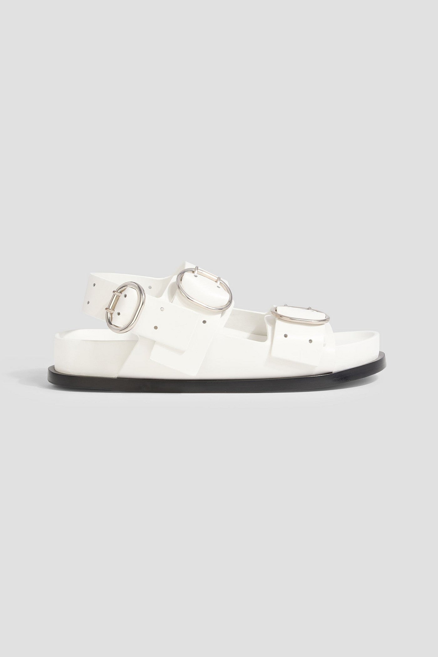 Jil Sander Perforated Leather Slingback Sandals White Women's