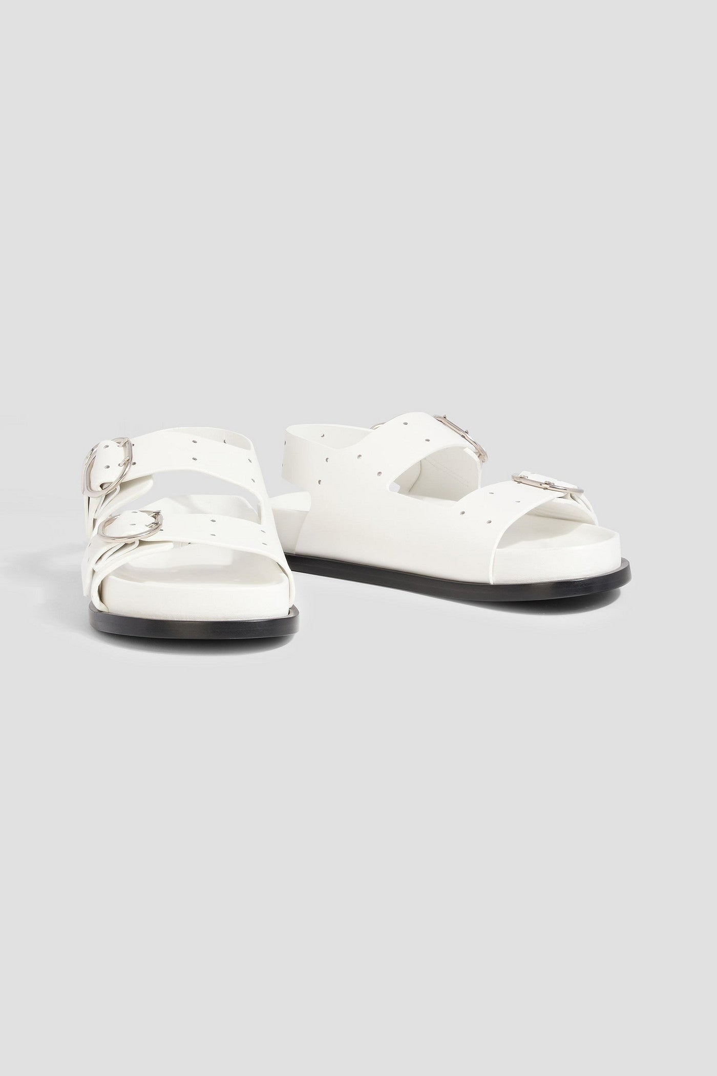 Jil Sander Perforated Leather Slingback Sandals White Women's
