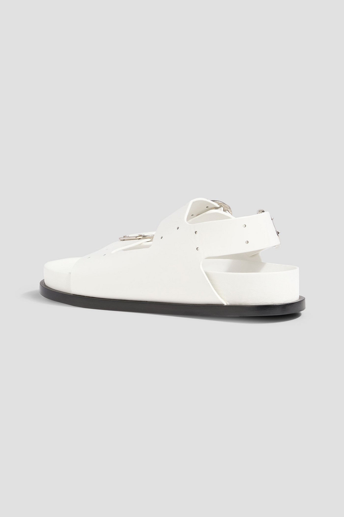 Jil Sander Perforated Leather Slingback Sandals White Women's