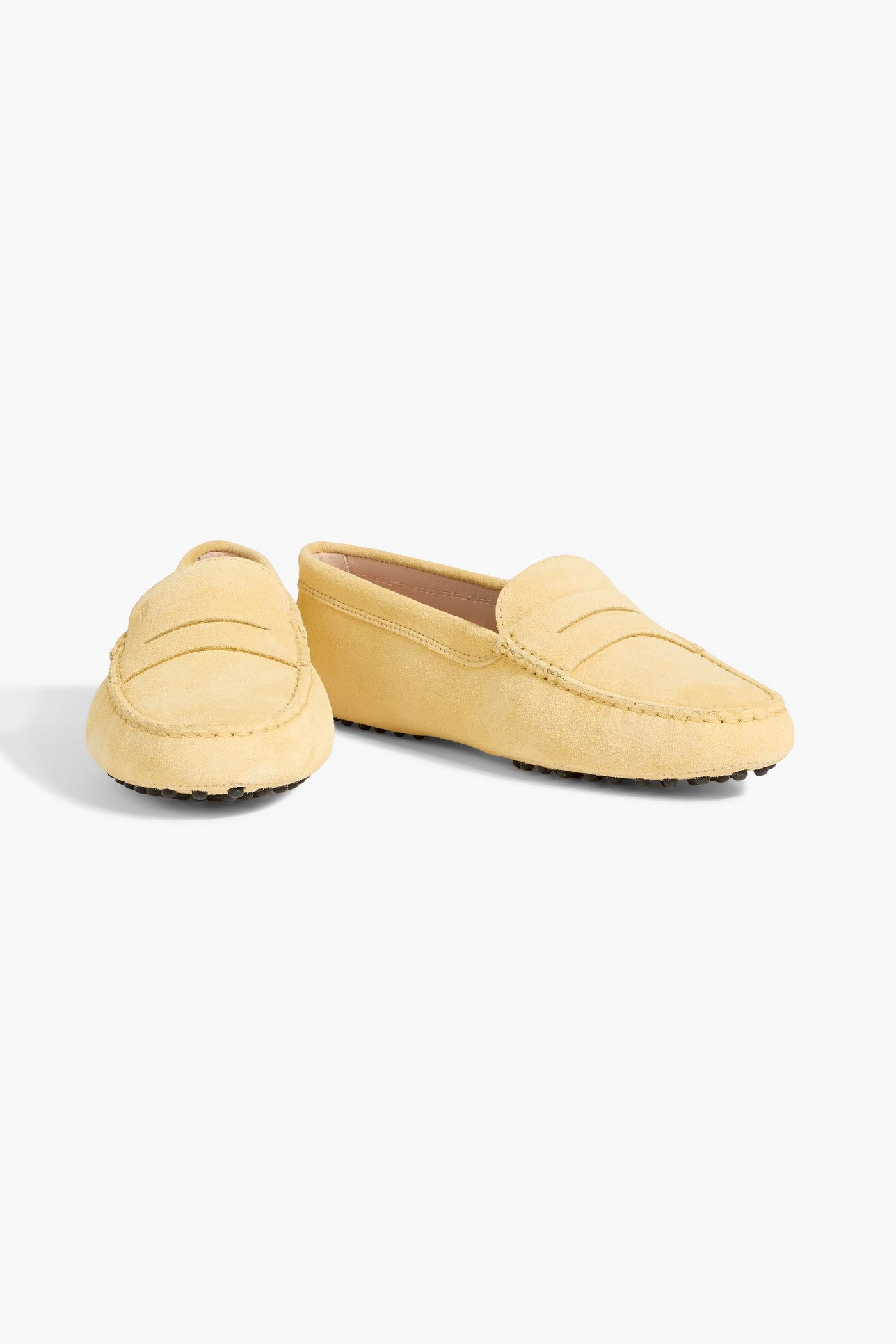 Tod's Gommino Suede Loafers Pastel Yellow Women's