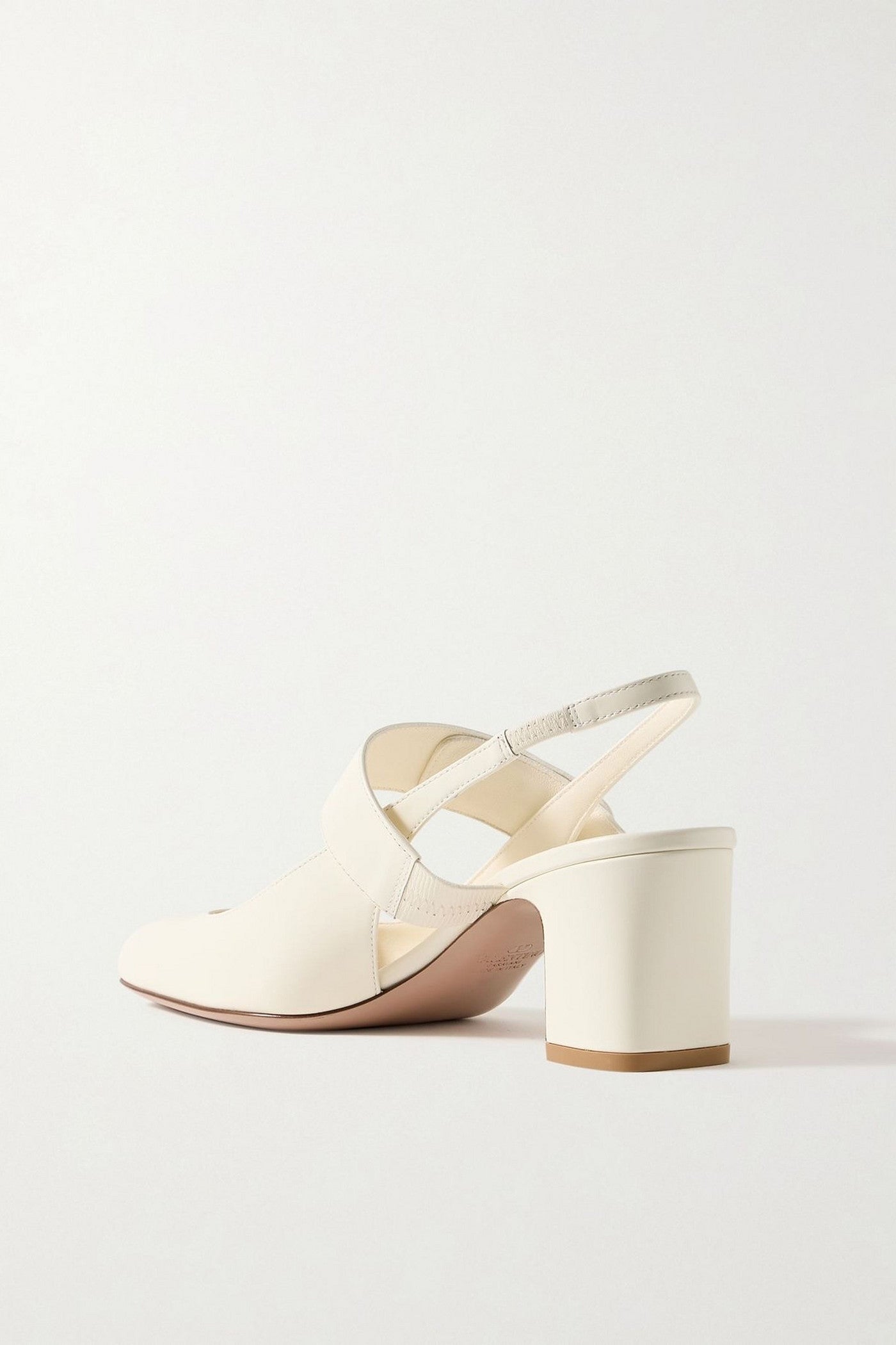 Valentino Garavani Vlogo 60 Embellished Leather Slingback Pumps Ivory Women's