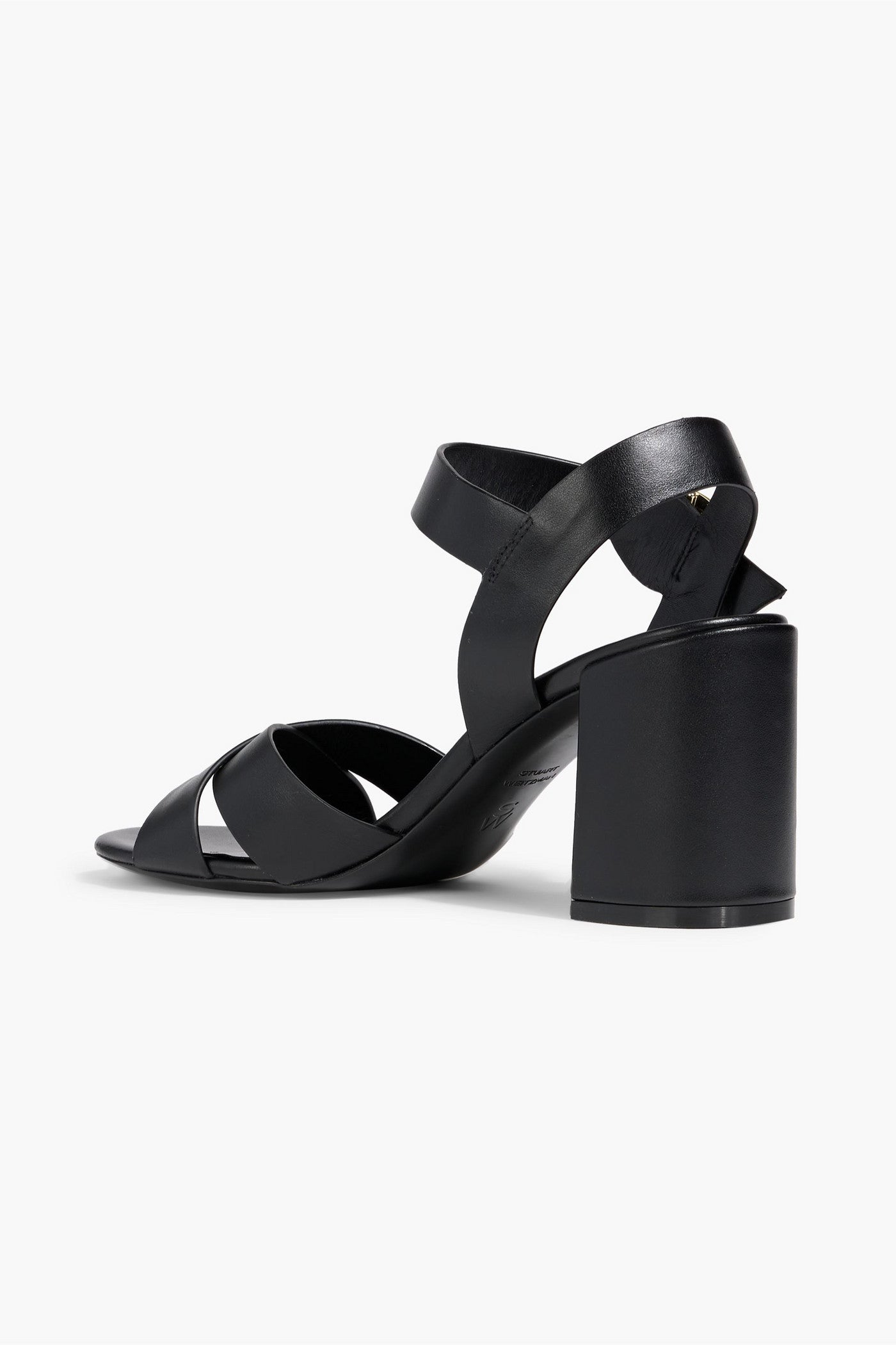 Stuart Weitzman Benni 75 Leather Sandals Black Women's