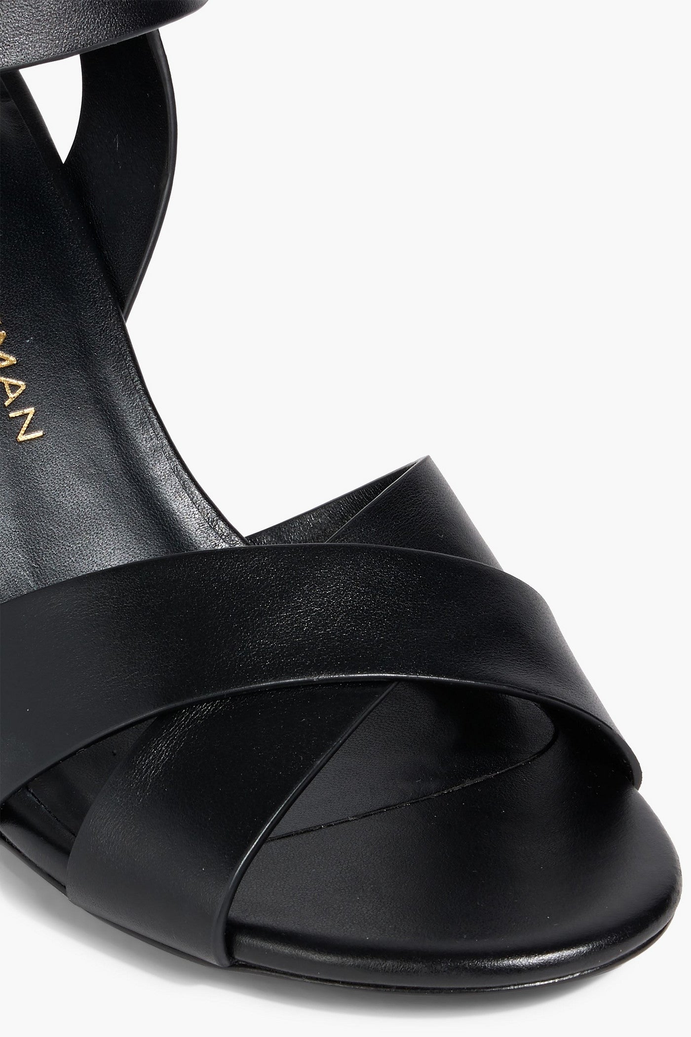 Stuart Weitzman Benni 75 Leather Sandals Black Women's