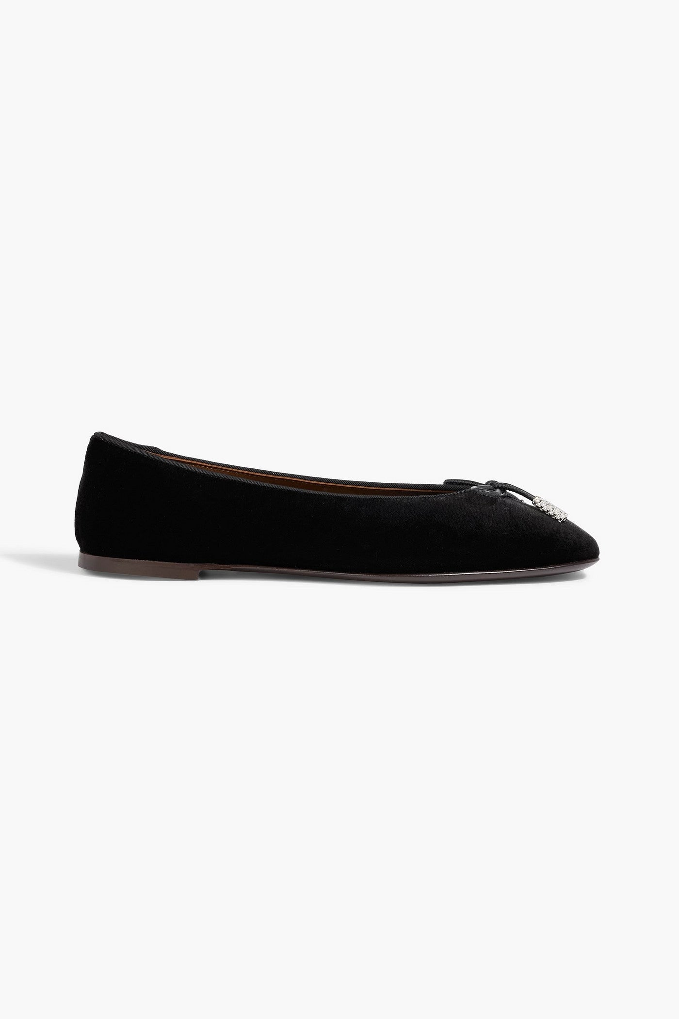 Giuseppe Zanotti Veronica 5 Bow-Detailed Velvet Ballet Flats Black Women's