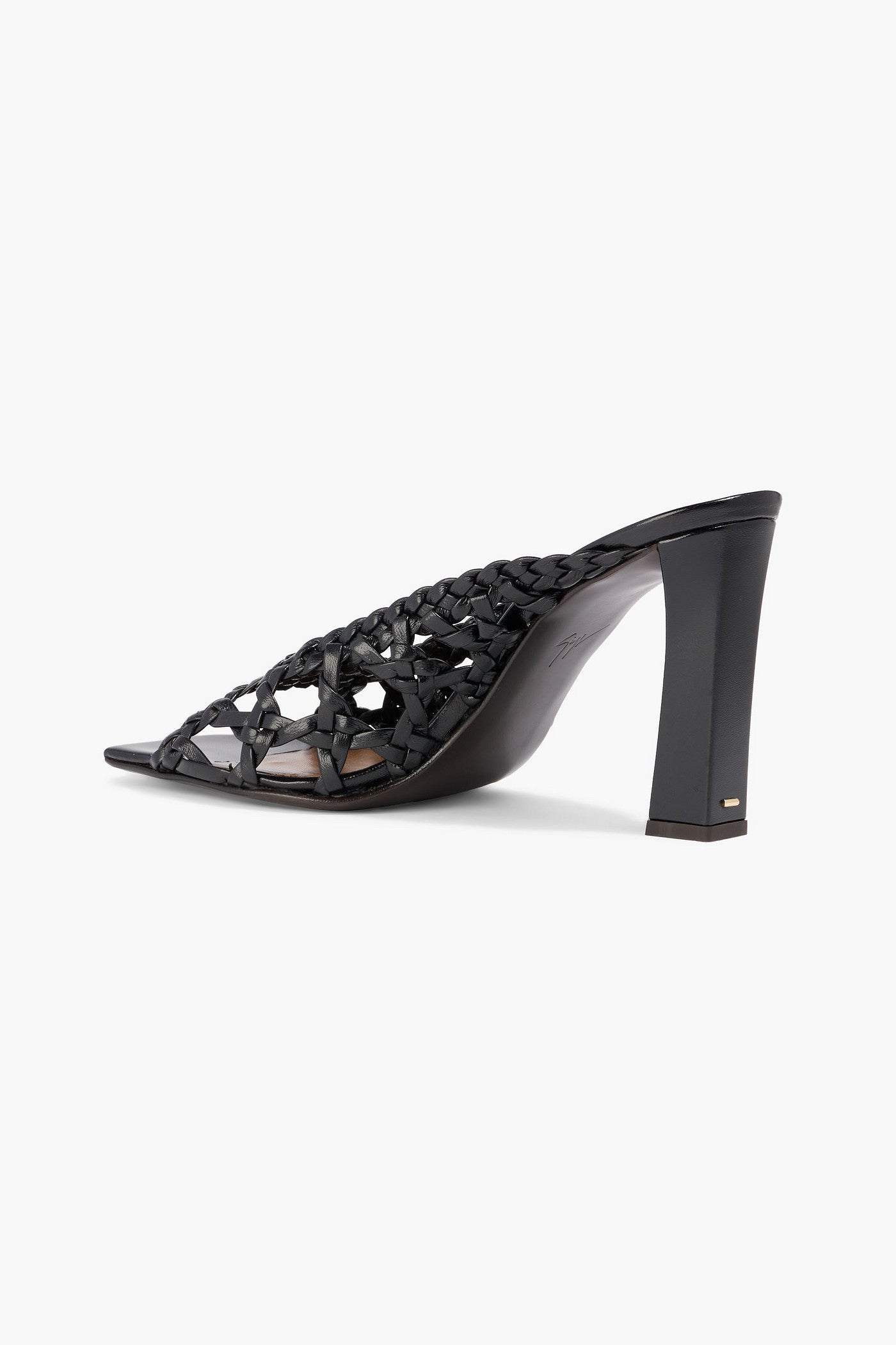 Giuseppe Zanotti Mya 90 Woven Leather Mules Black Women's